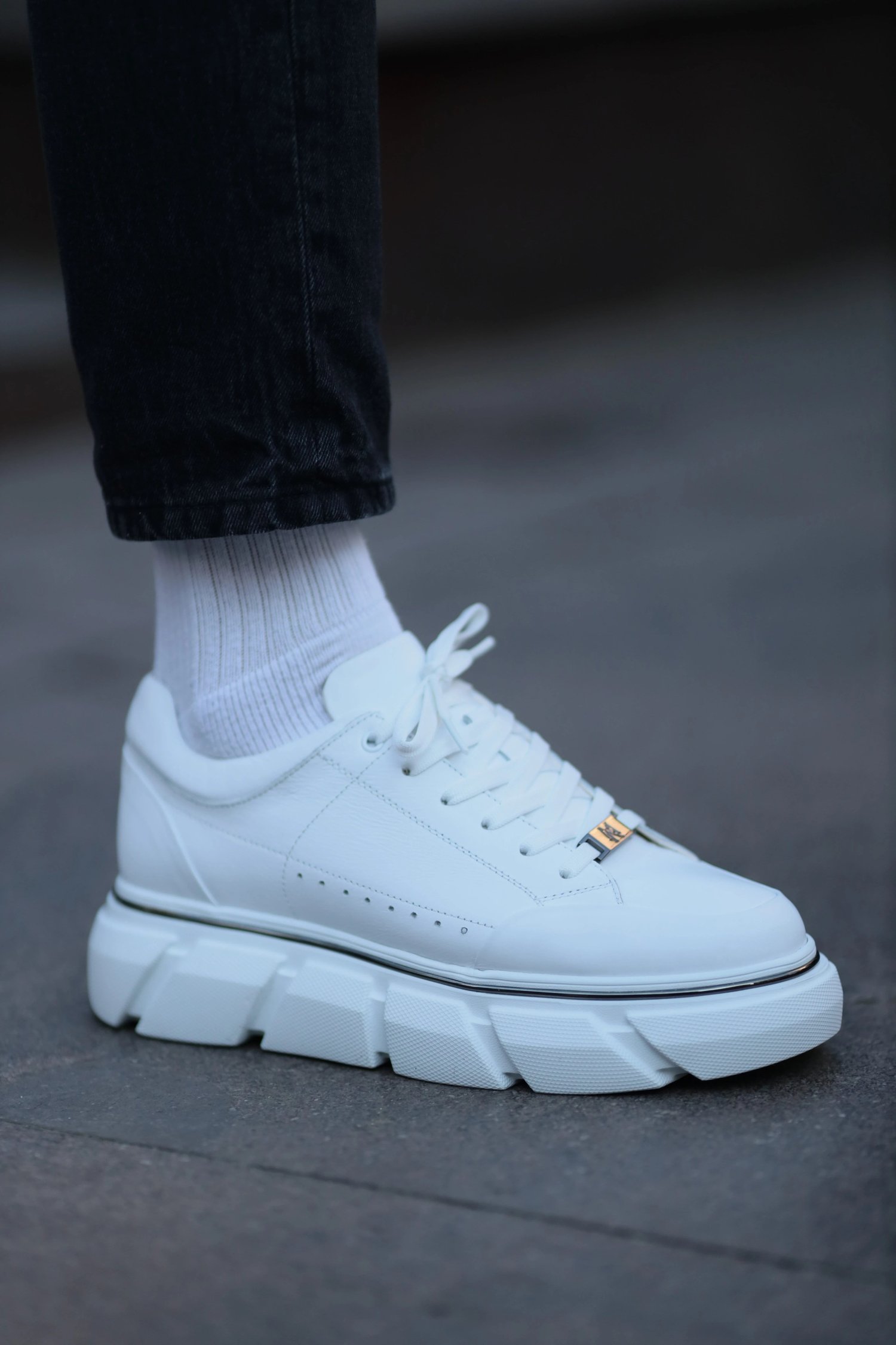 Alfred Model Hakiki Natural Deri İthal Taban Sneaker Ayakkabı - BEYAZ