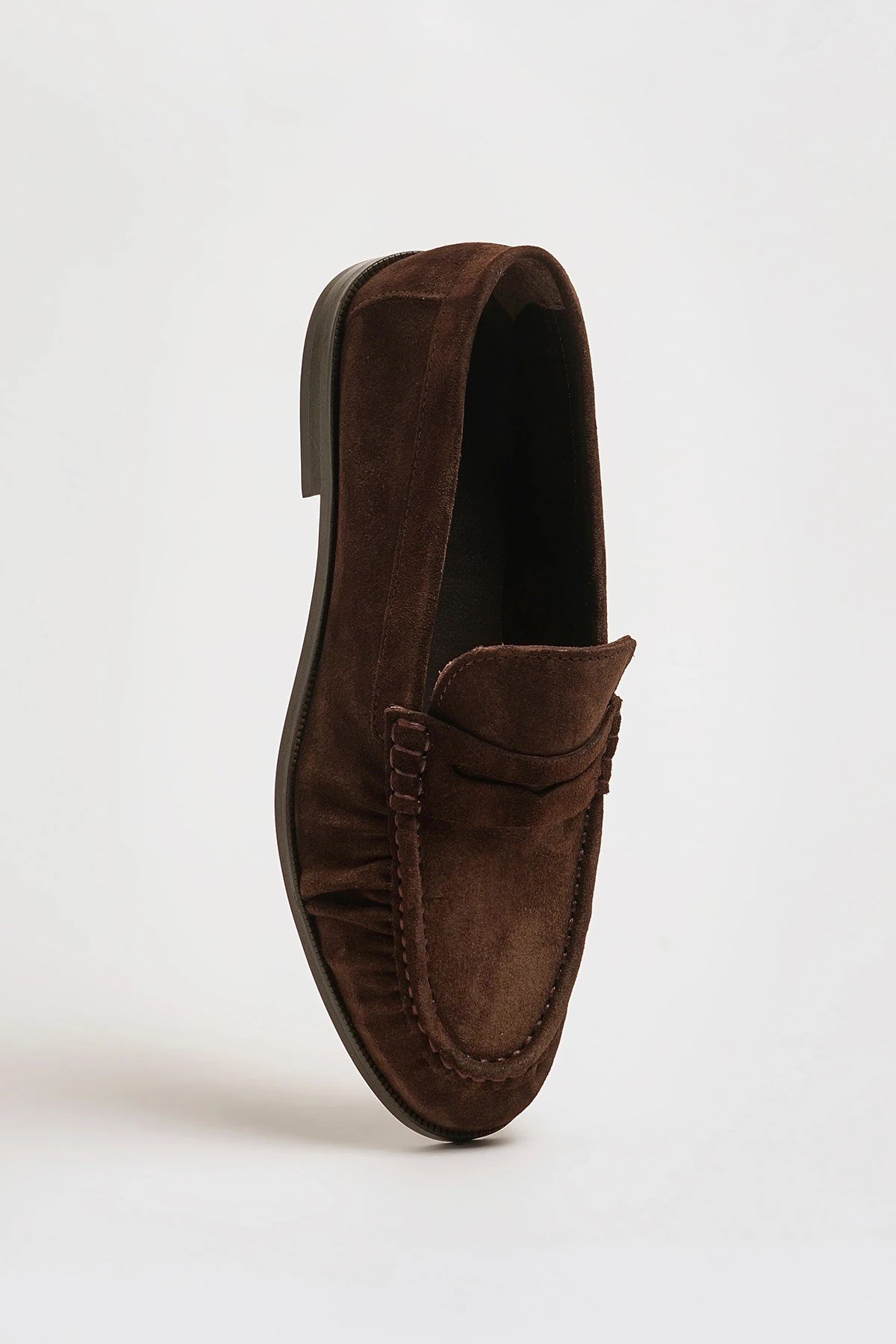 Amory Model Hakiki Natural Deri Neolitik Taban Loafer Ayakkabı - KAHVERENGİ