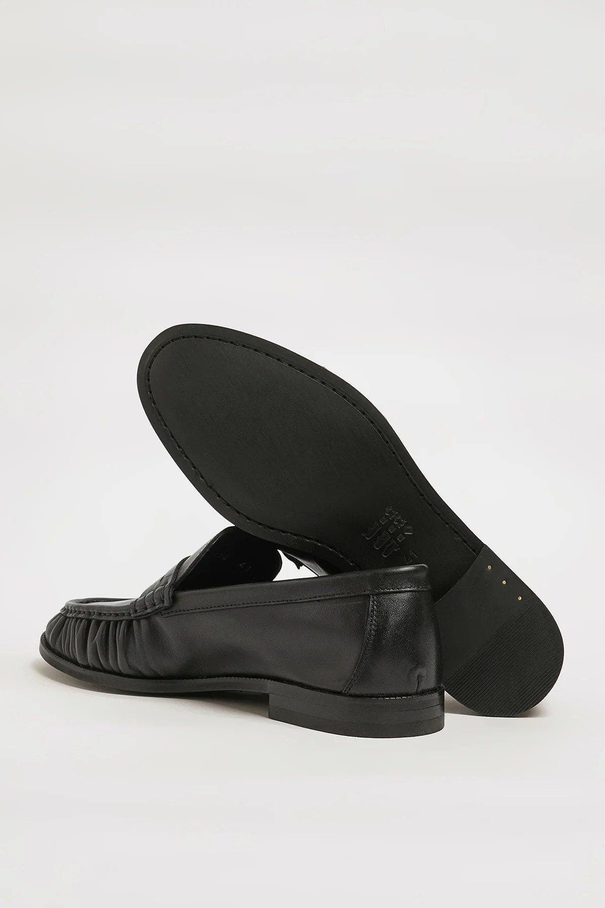 Amory Model Hakiki Natural Deri Neolitik Taban Loafer Ayakkabı - SİYAH