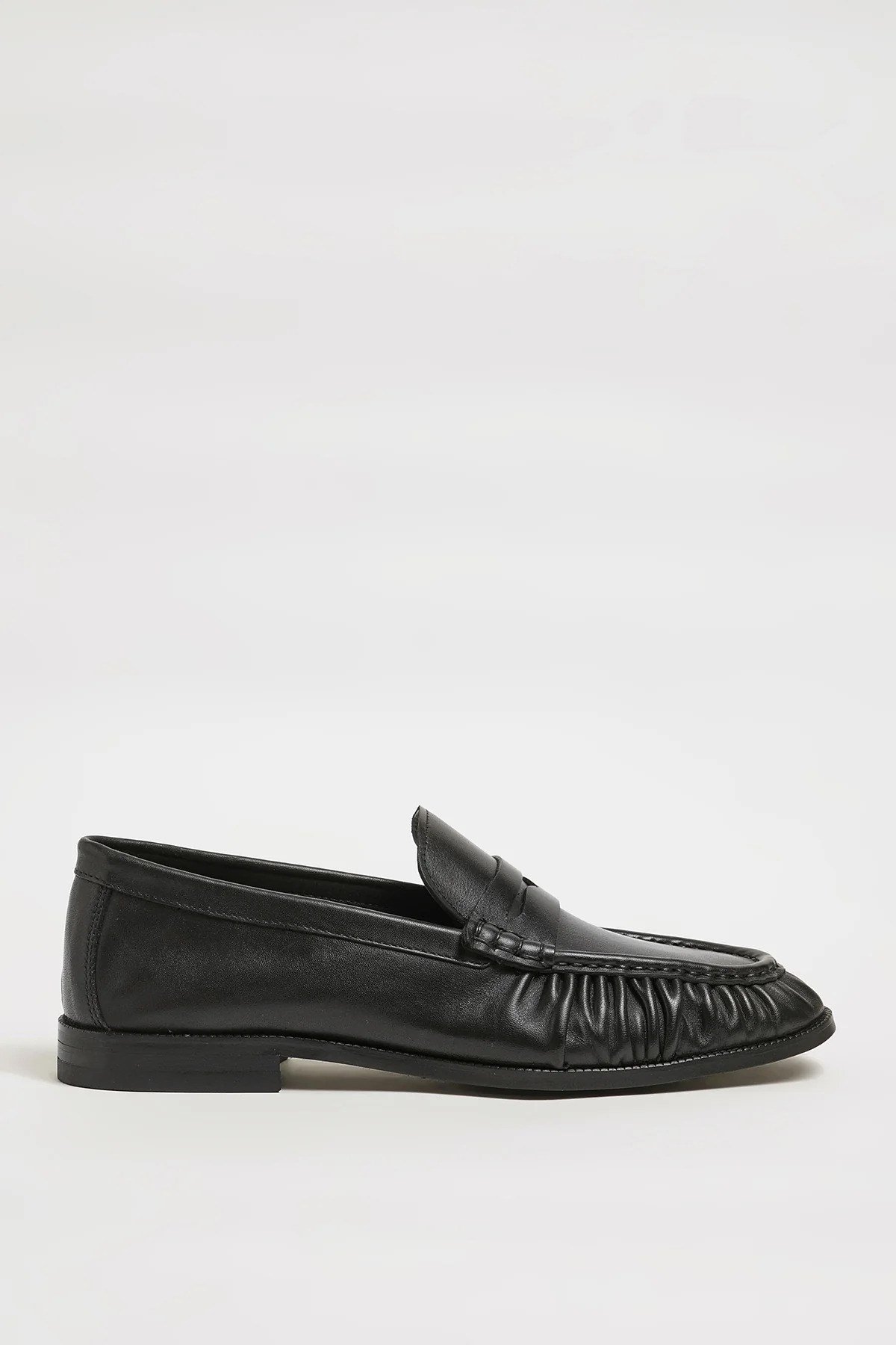 Amory Model Hakiki Natural Deri Neolitik Taban Loafer Ayakkabı - SİYAH