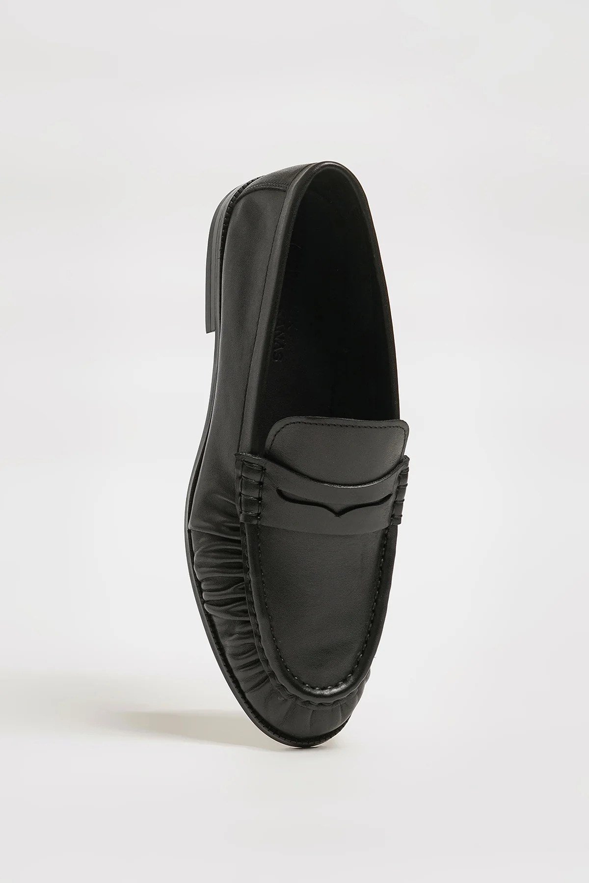 Amory Model Hakiki Natural Deri Neolitik Taban Loafer Ayakkabı - SİYAH