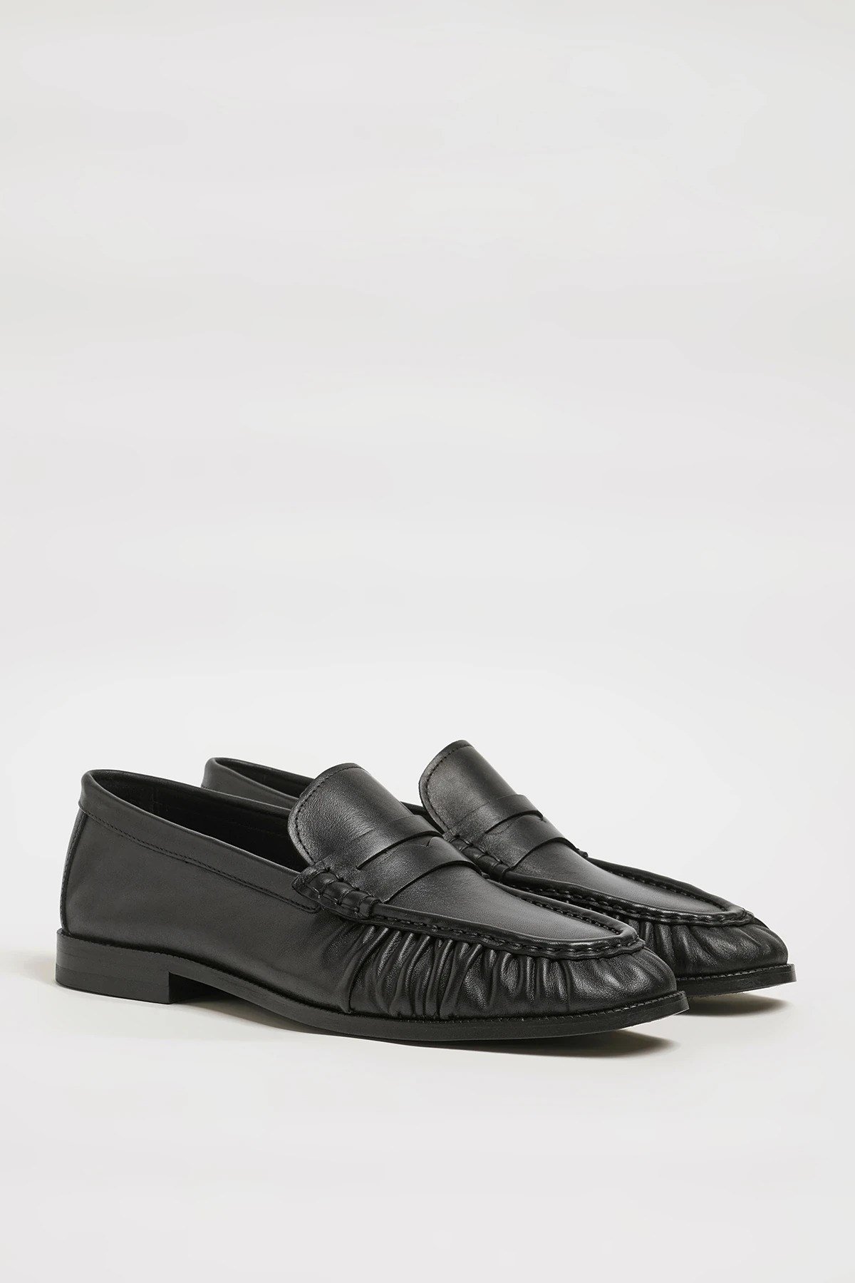 Amory Model Hakiki Natural Deri Neolitik Taban Loafer Ayakkabı - SİYAH