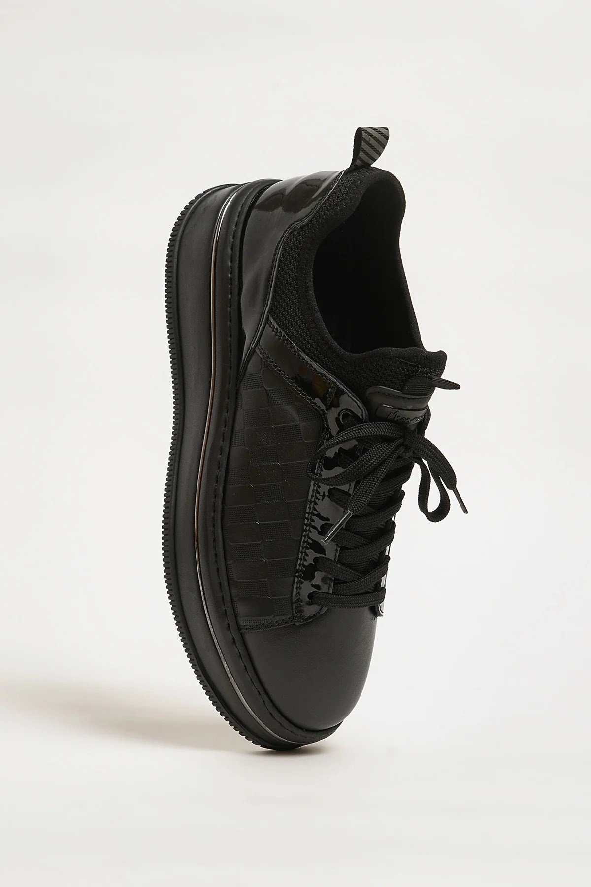 Asap Model Hakiki Kombinasyonlu Deri İthal Taban Sneaker Ayakkabı - SİYAH