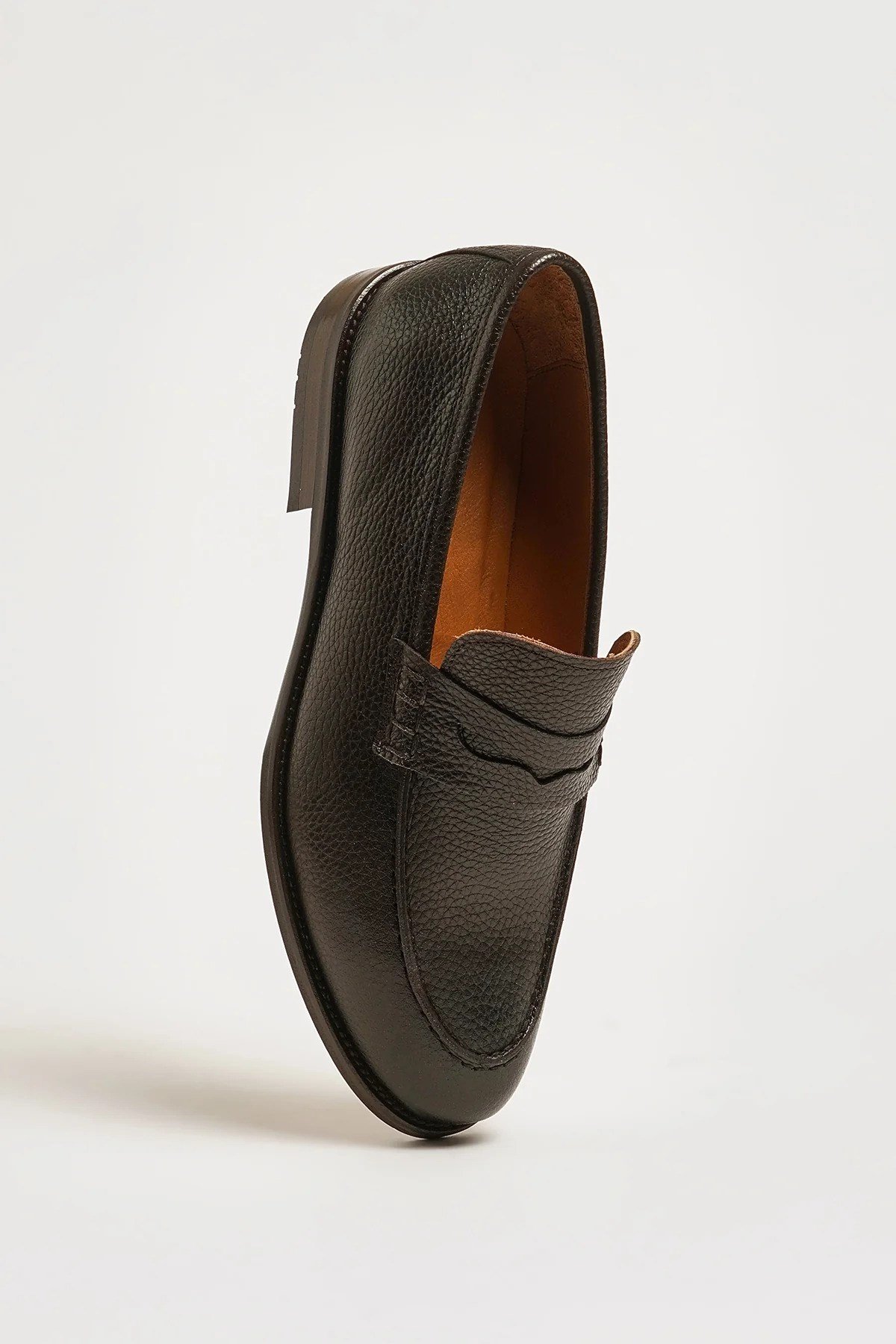 Bernard Model Hakiki Floater Deri Neolitik Taban Loafer Ayakkabı - KAHVERENGİ