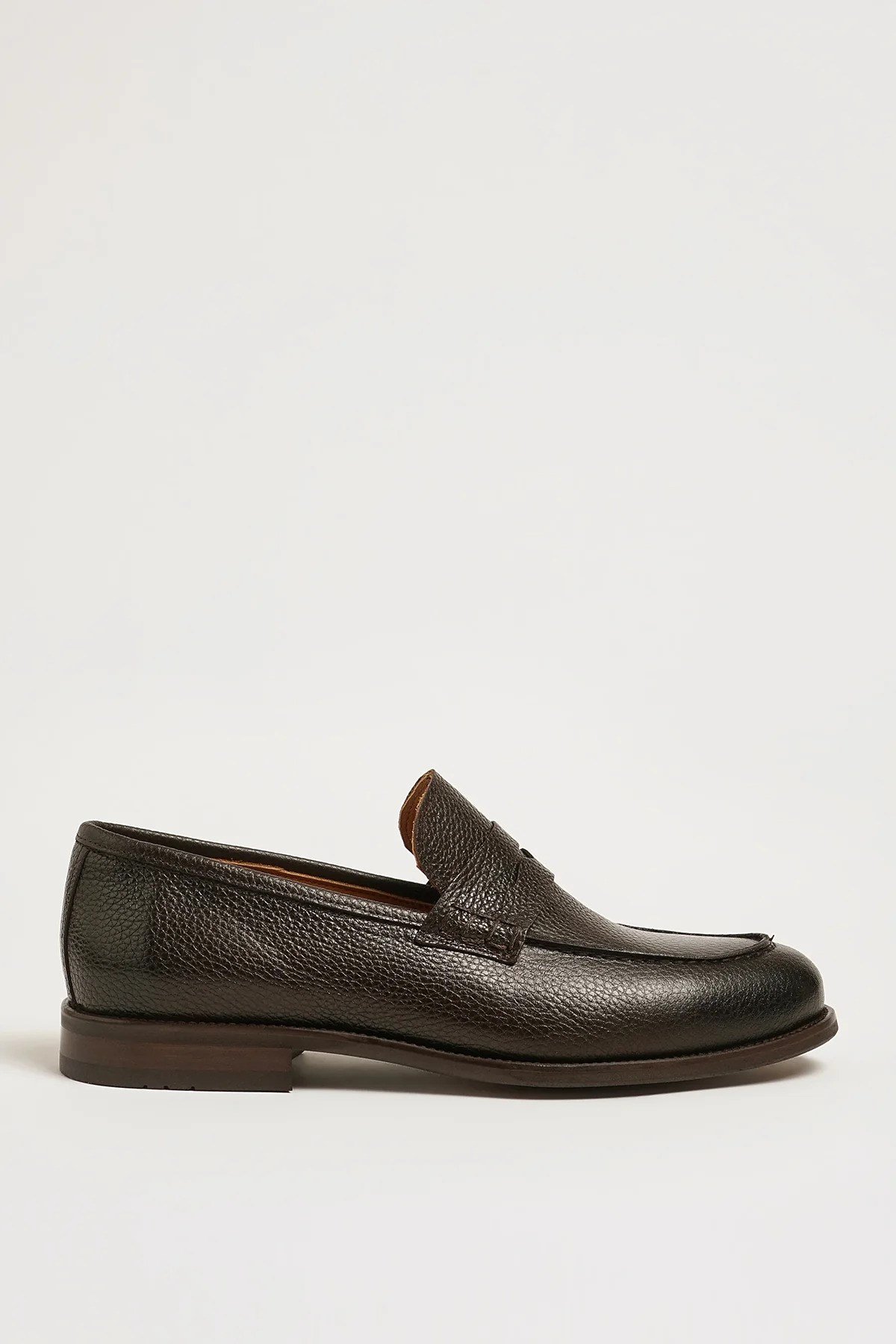 Bernard Model Hakiki Floater Deri Neolitik Taban Loafer Ayakkabı - KAHVERENGİ