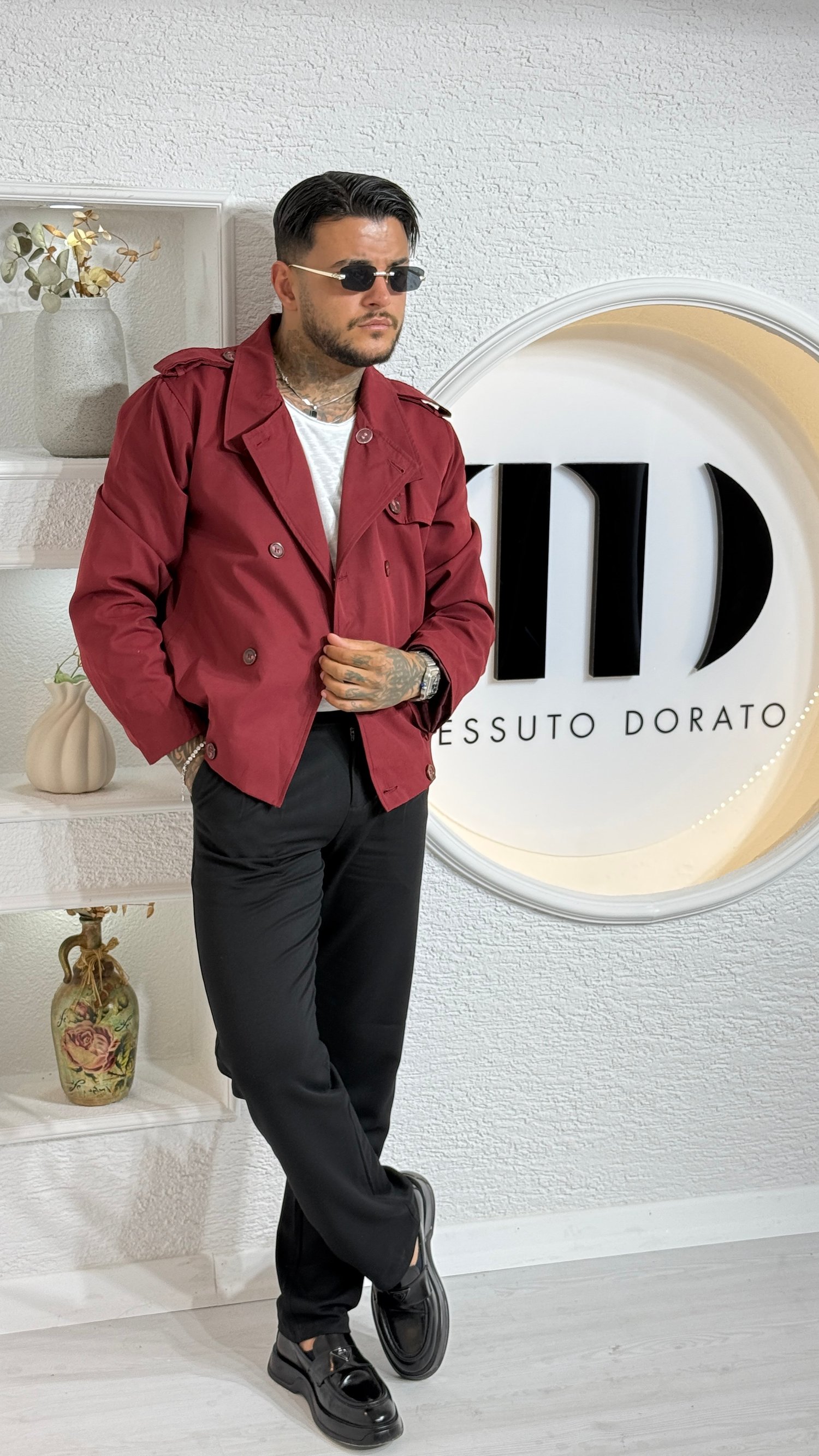 BORDO BELBOY DÜĞMELİ TRENÇKOT