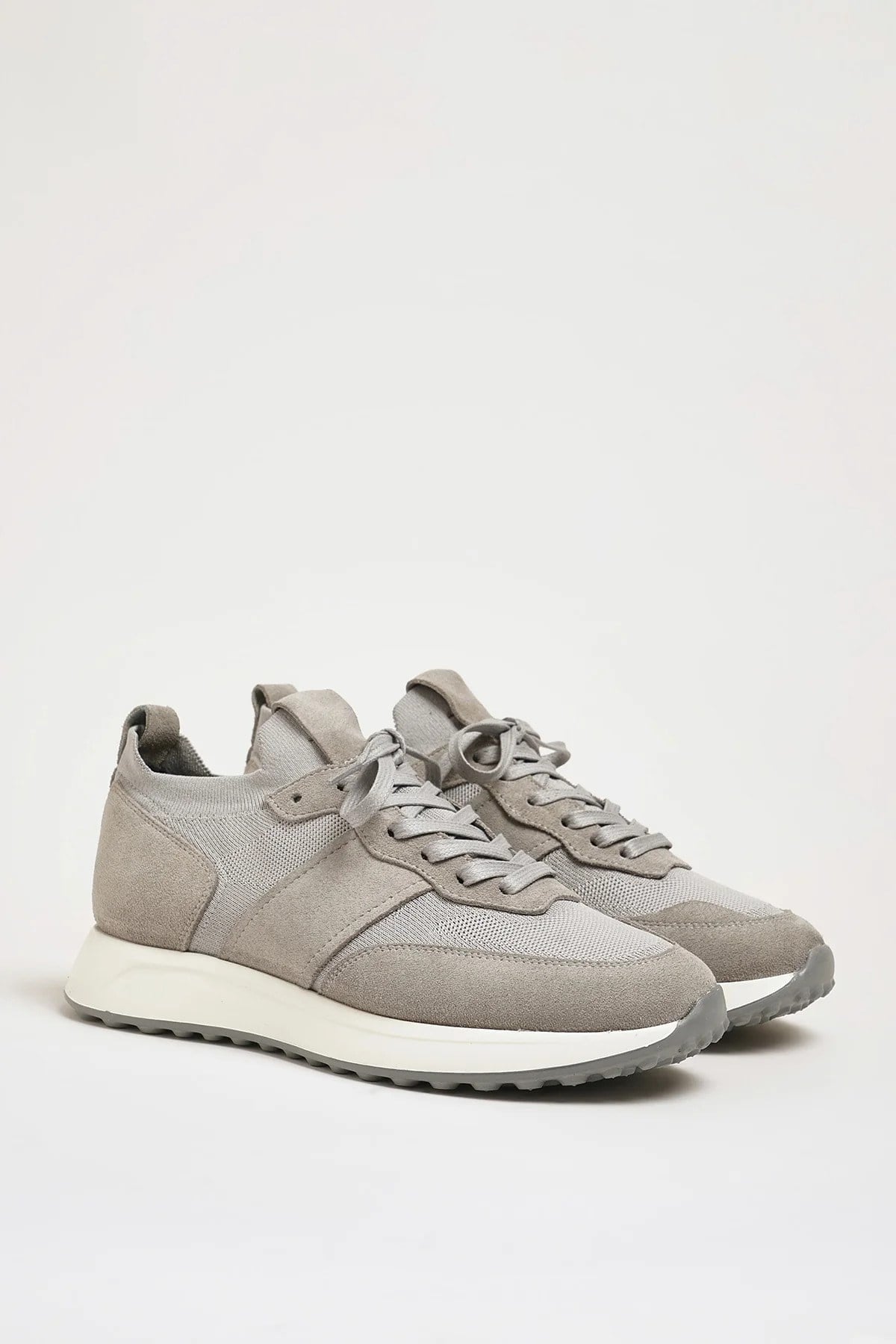 Bosco Model Hakiki Kombinasyonlu Deri Eva Taban Sneaker Ayakkabı - GRİ