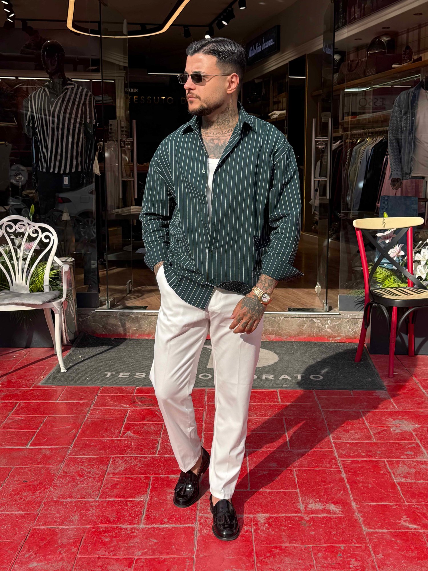 Çizgili Oversize Gömlek