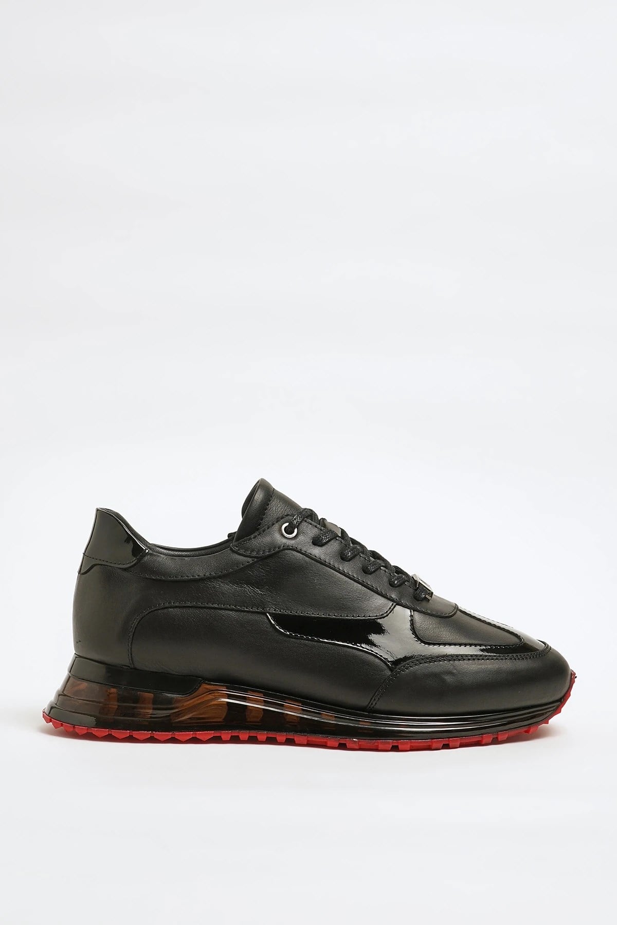 Cophy Model Hakiki Kombinasyonlu Deri İthal Taban Sneaker Ayakkabı - SİYAH