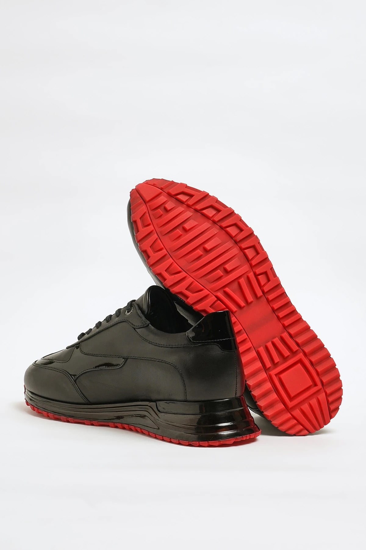Cophy Model Hakiki Kombinasyonlu Deri İthal Taban Sneaker Ayakkabı - SİYAH