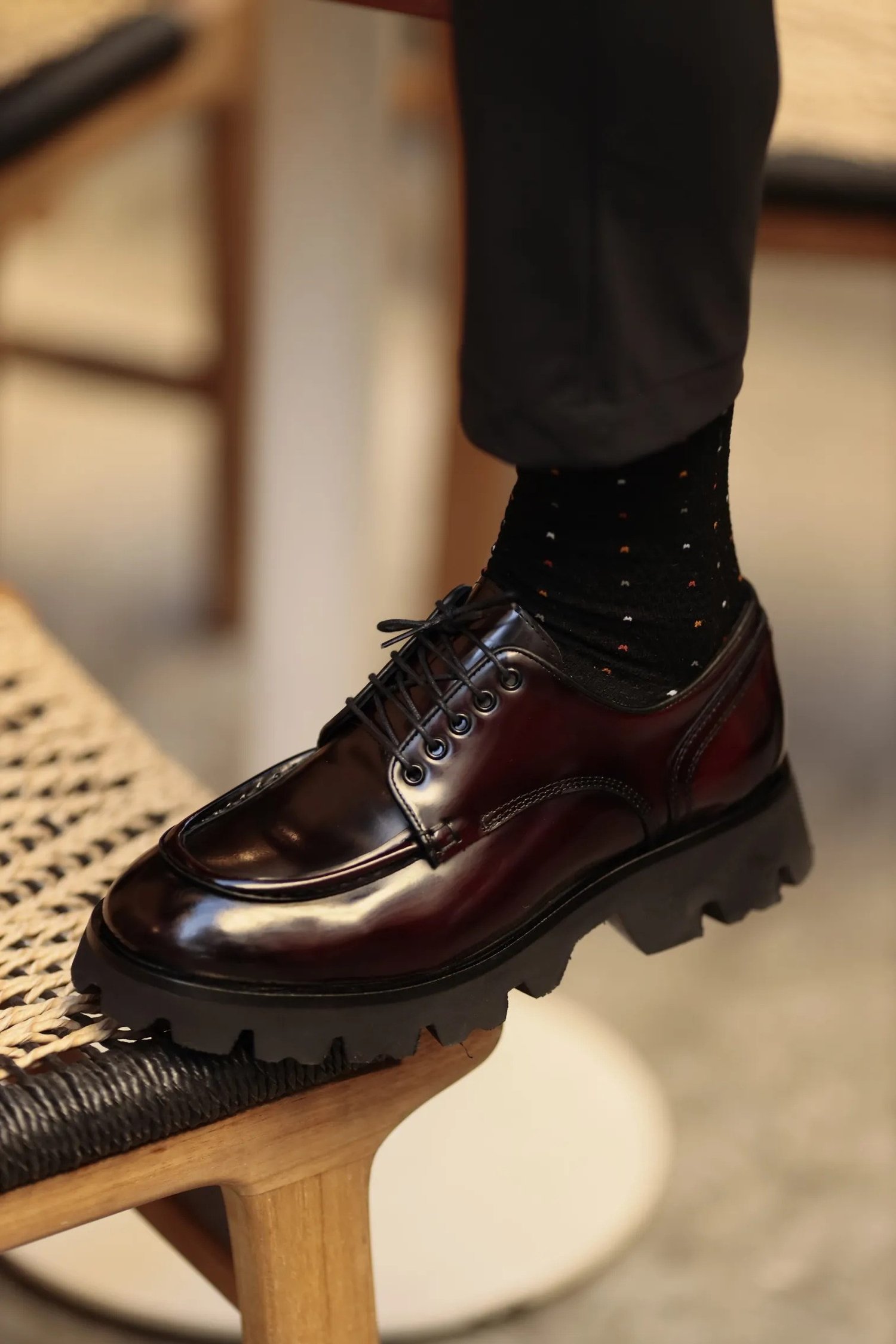 Daniel Model Hakiki Natural Deri İthal Taban Casual Ayakkabı - BORDO