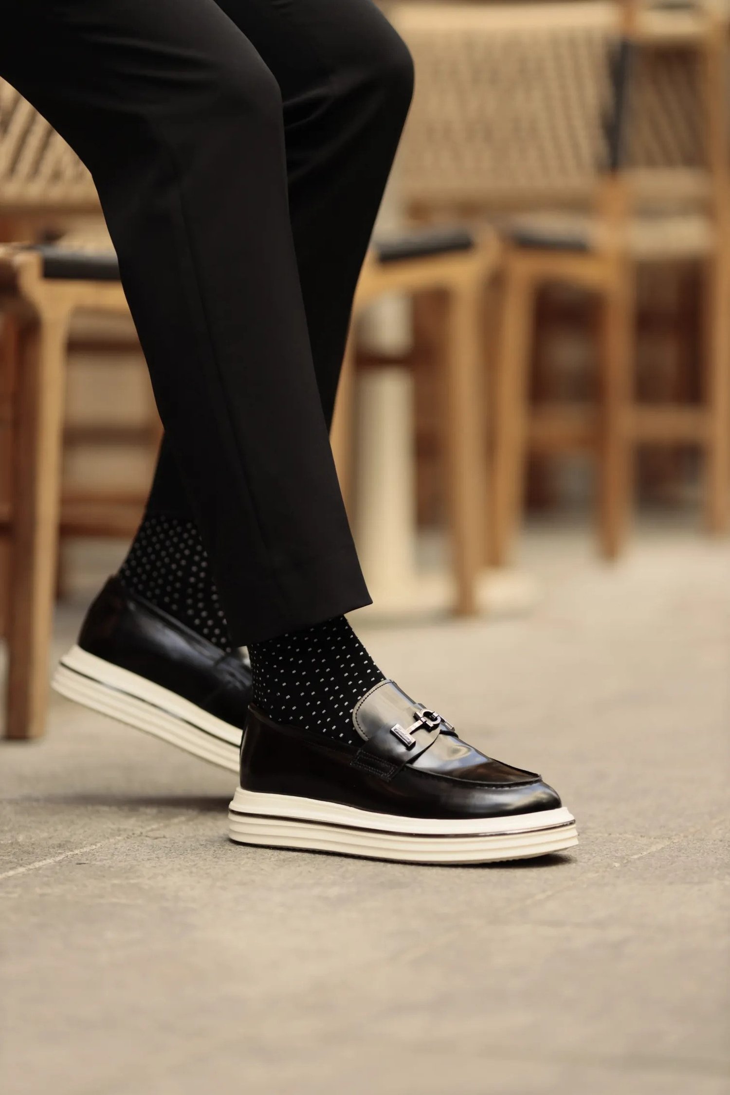 Daring Model Açma Deri İthal Taban Casual Ayakkabı - SİYAH