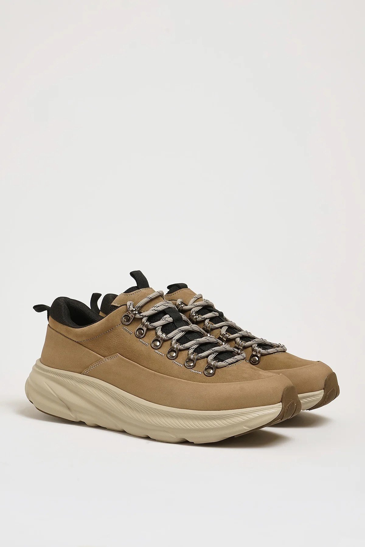Dastin Model Hakiki Kombinasyonlu Deri İthal Taban Sneaker Ayakkabı - BEJ