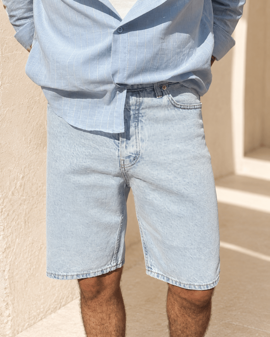 Denim Bermuda Kot Şort Düz W