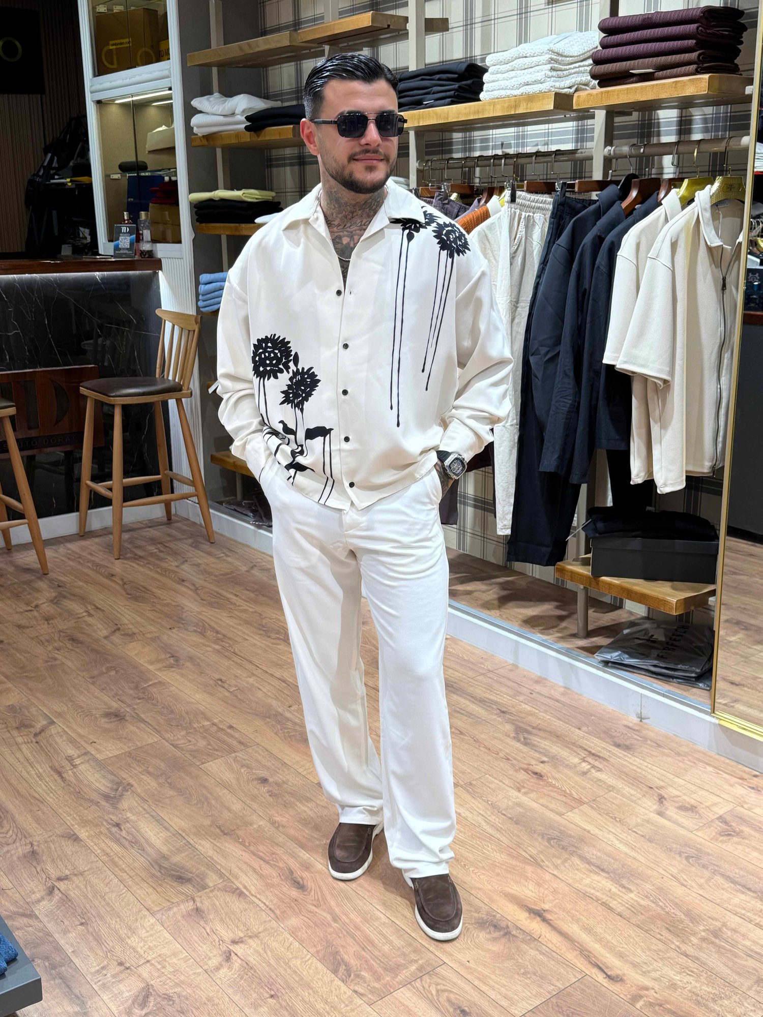Desenli Oversize Gömlek