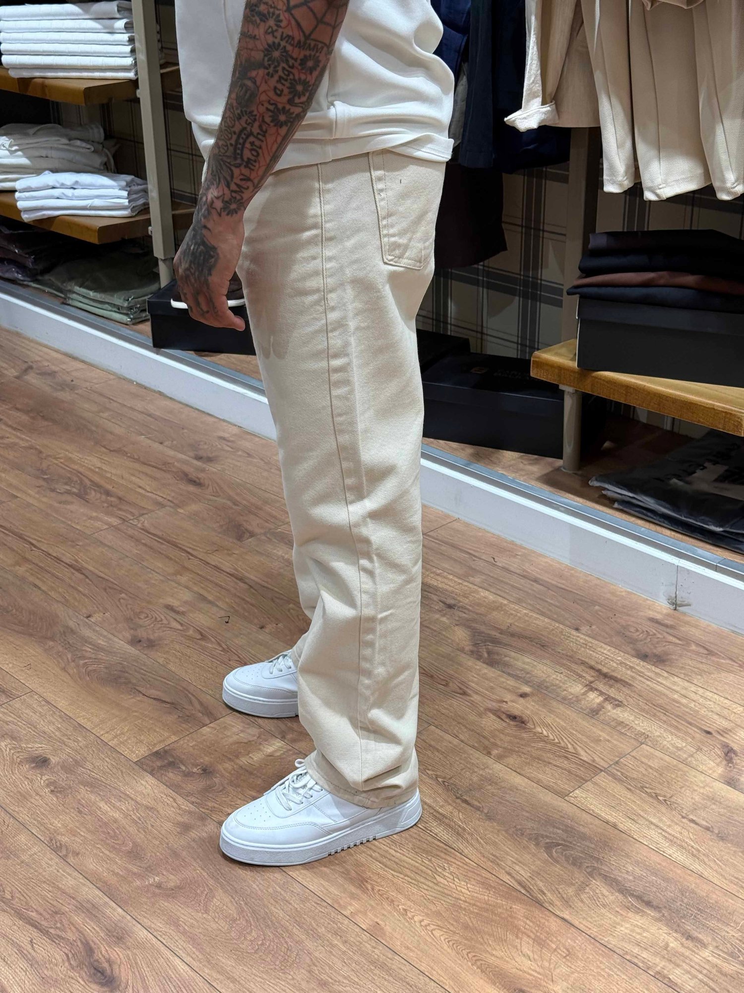 Ekru Jean Pantolon