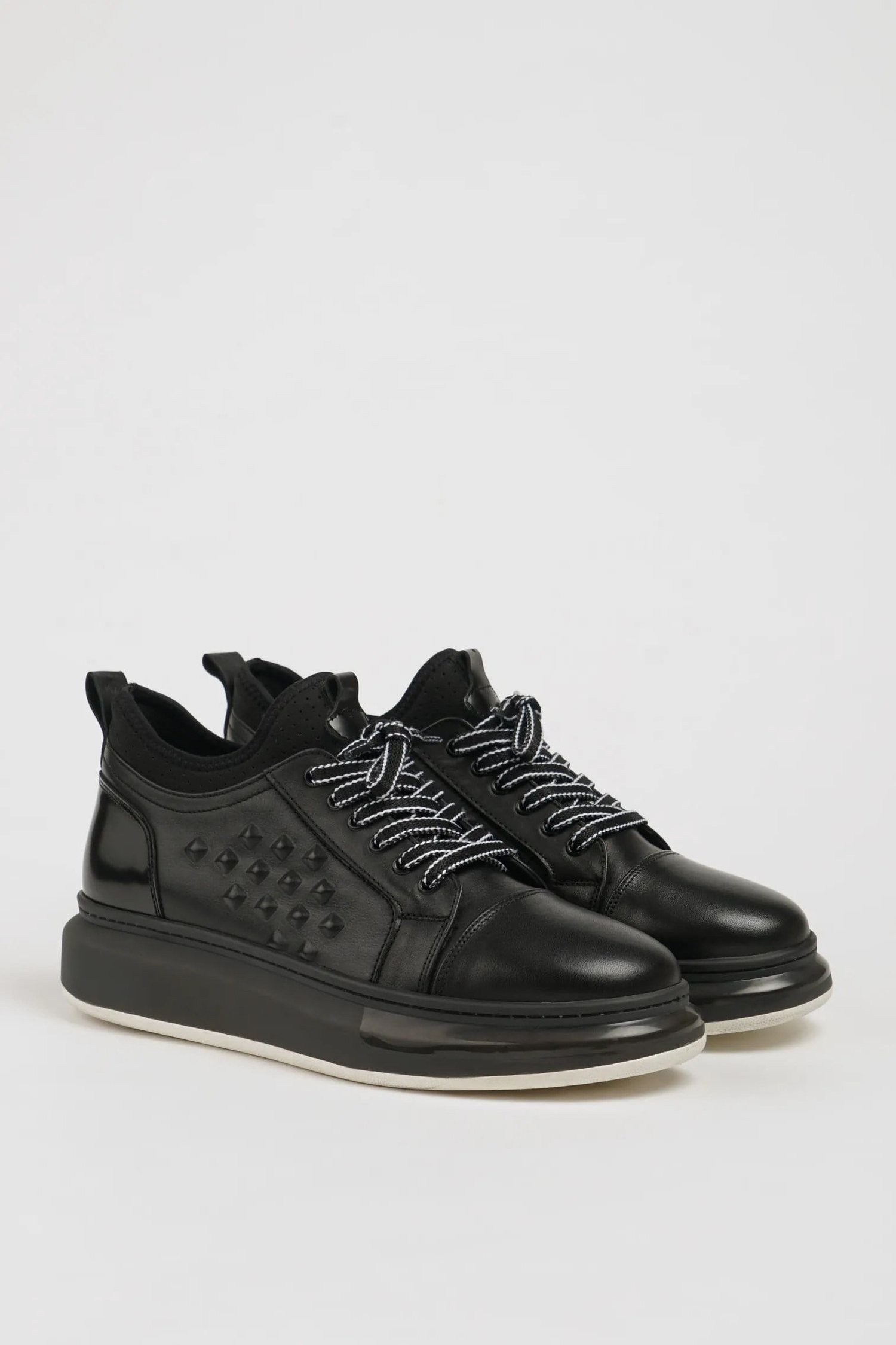 Equal Model Natural Deri İthal Taban Sneaker Ayakkabı - SİYAH