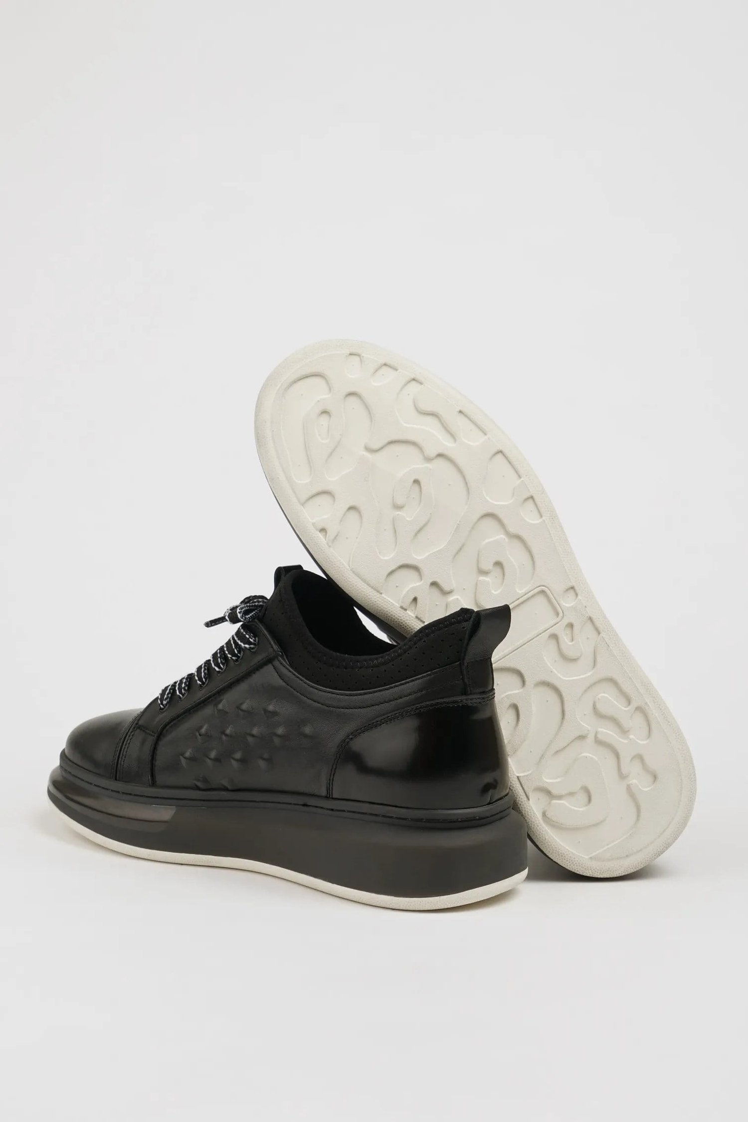 Equal Model Natural Deri İthal Taban Sneaker Ayakkabı - SİYAH