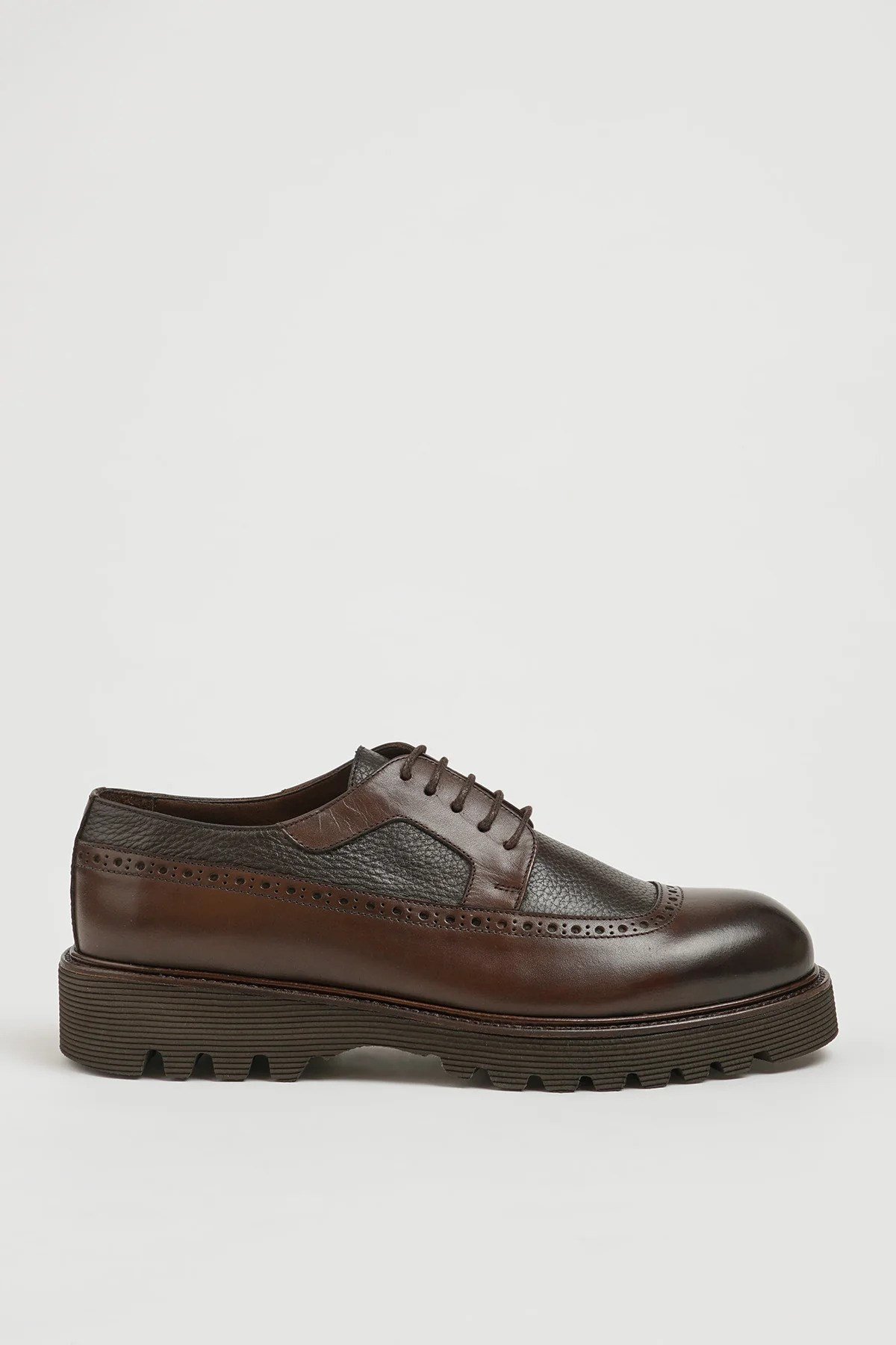 Frank Model Hakiki Natural Deri Eva Taban Casual Ayakkabı - KAHVERENGİ