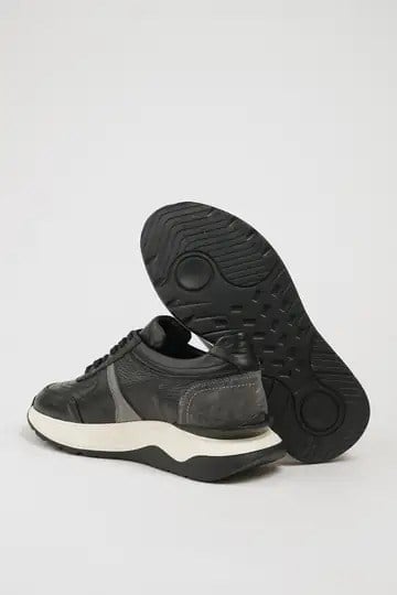 Garcia Model Kombinasyonlu Deri Eva Taban Sneaker Ayakkabı - SİYAH