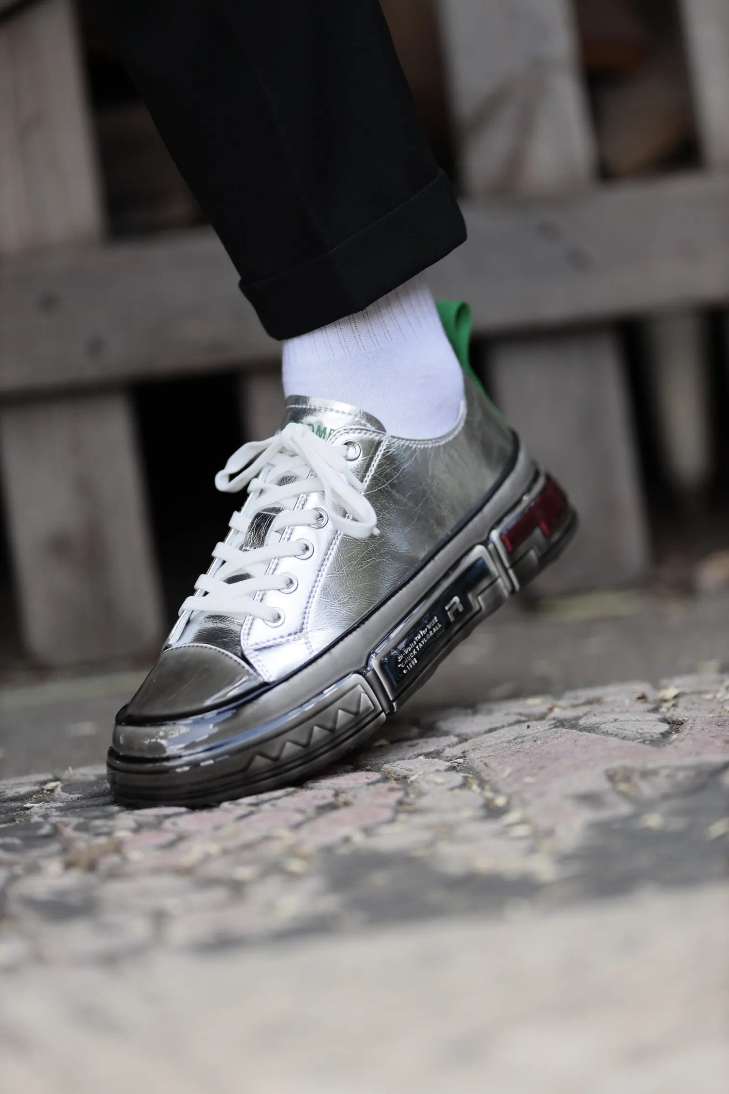 Hanry Model Hologram Deri Özel Jel Taban Sneaker Ayakkabı - GRİ