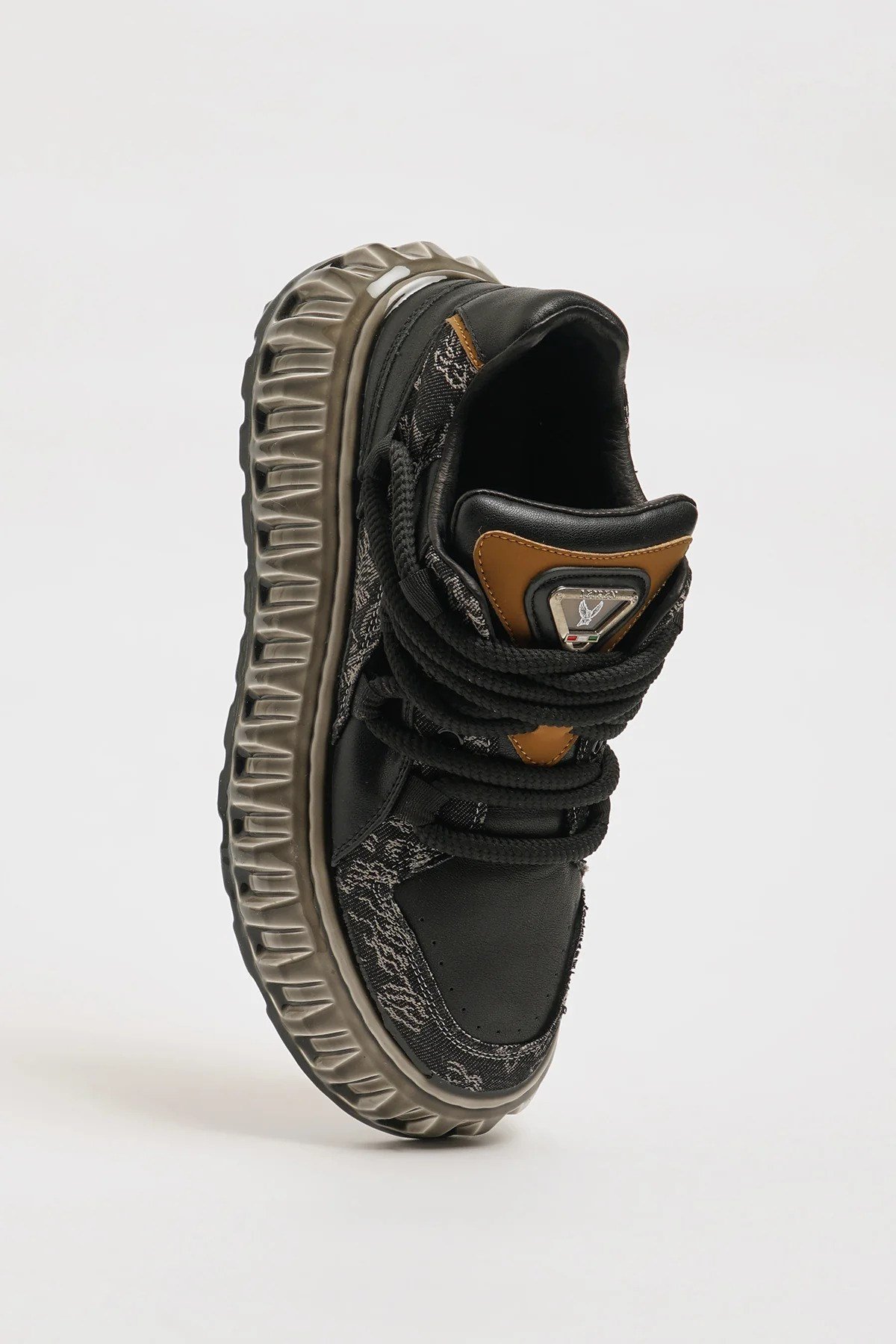 Hernan Model İthal Taban Kombinasyonlu Deri Sneaker Ayakkabı - SİYAH