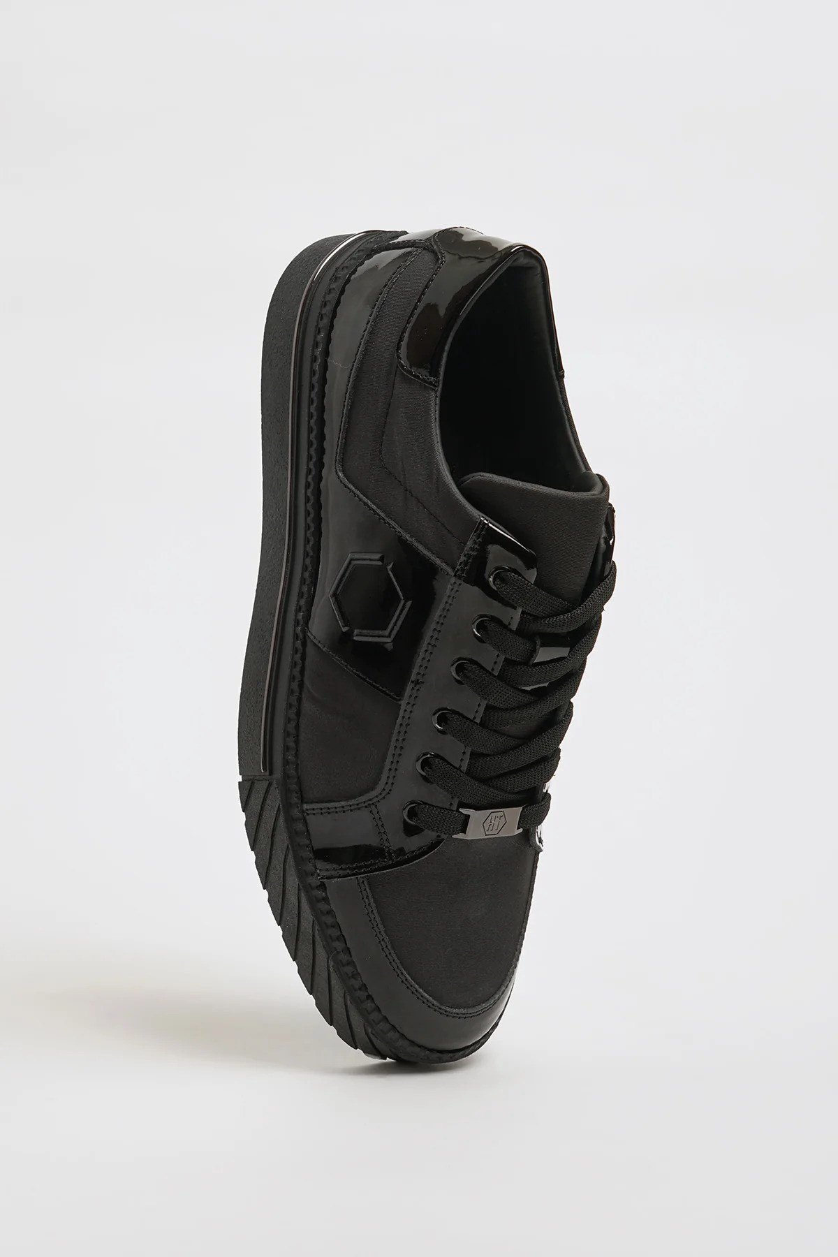 Kanada Model Kombinasyonlu Deri İthal Taban Sneaker Ayakkabı - SİYAH