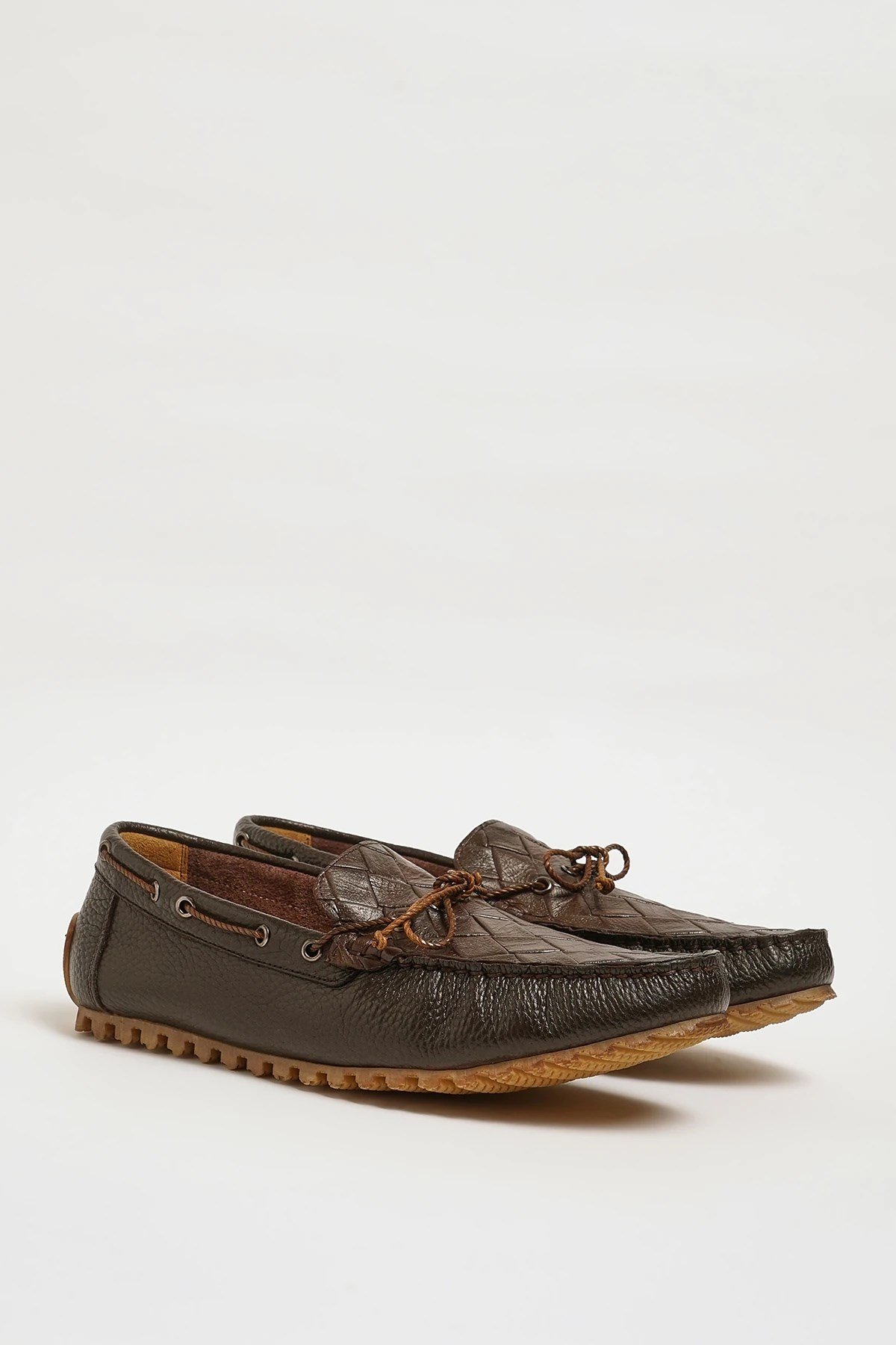Levinson Model Hakiki Floater Deri Kauçuk Taban Loafer Ayakkabı - KAHVERENGİ