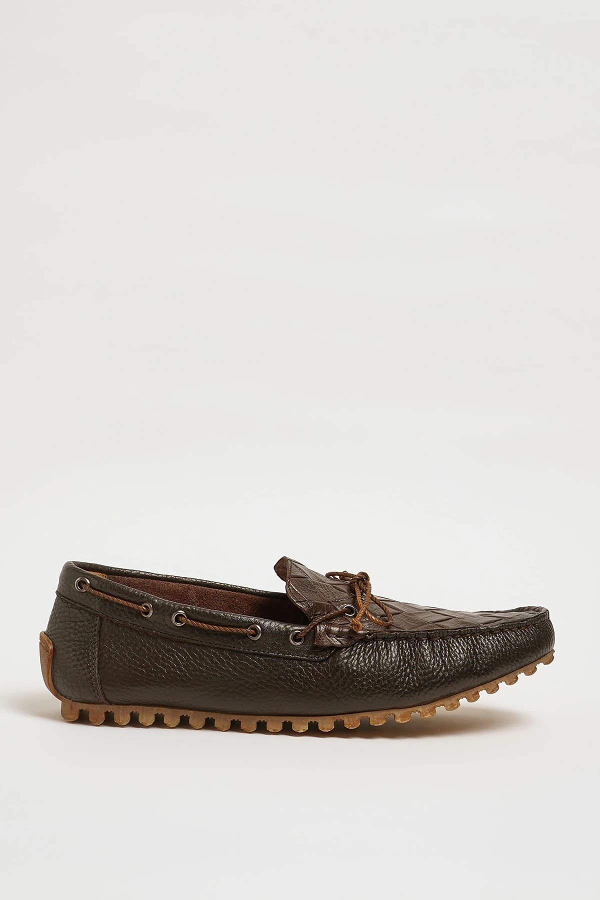 Levinson Model Hakiki Floater Deri Kauçuk Taban Loafer Ayakkabı - KAHVERENGİ