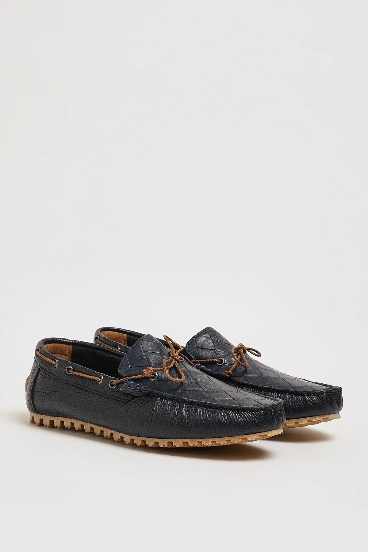 Levinson Model Hakiki Floater Deri Kauçuk Taban Loafer Ayakkabı - LACİVERT