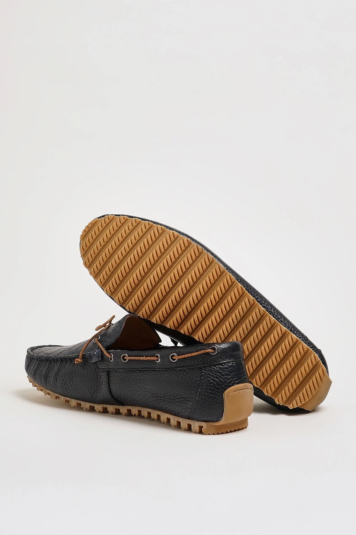 Levinson Model Hakiki Floater Deri Kauçuk Taban Loafer Ayakkabı - LACİVERT