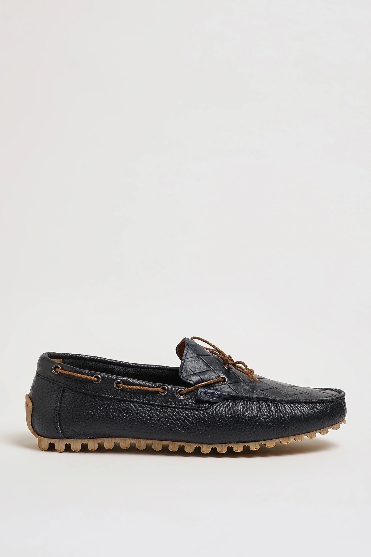 Levinson Model Hakiki Floater Deri Kauçuk Taban Loafer Ayakkabı - LACİVERT