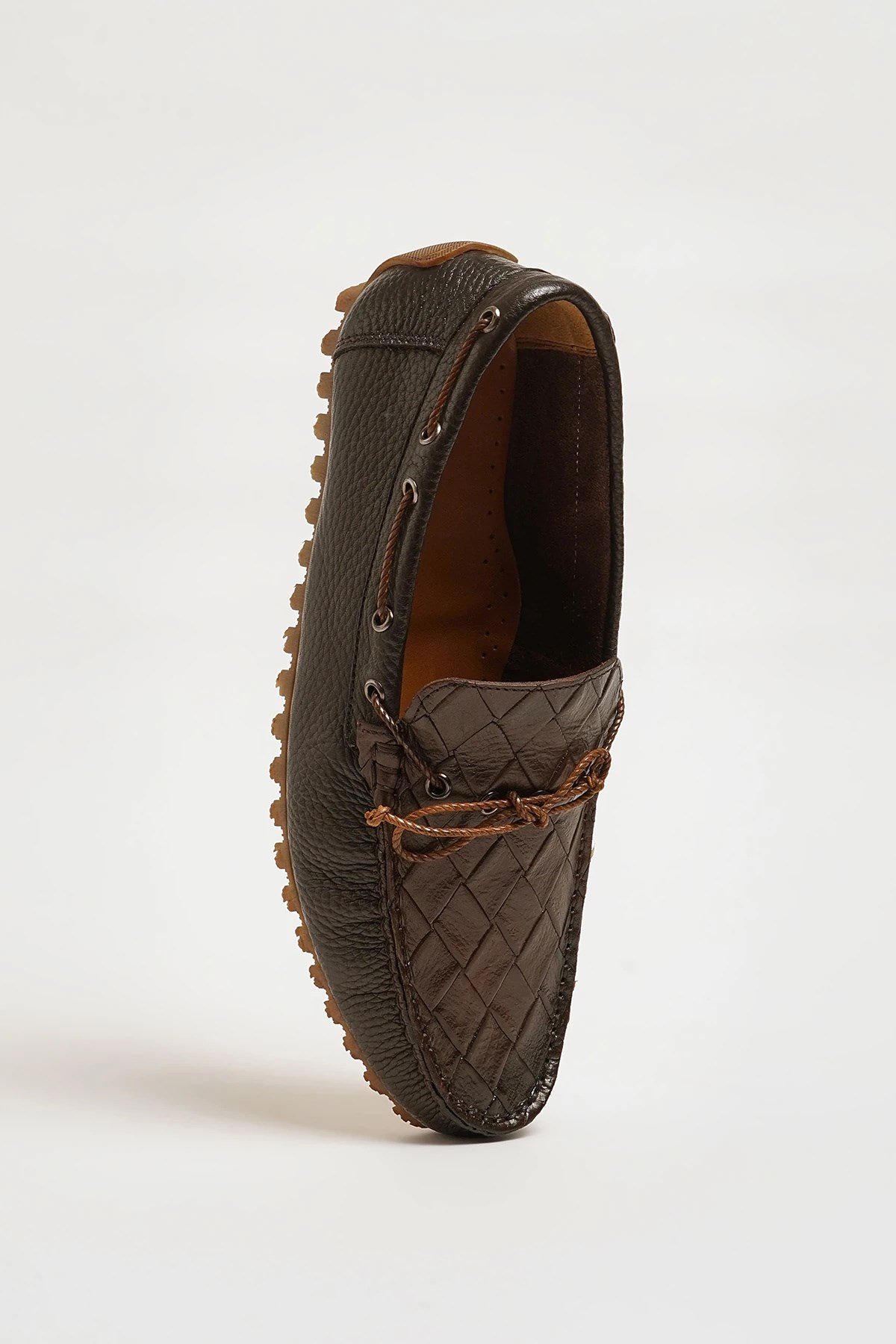 Levinson Model Hakiki Floater Deri Kauçuk Taban Loafer Ayakkabı - KAHVERENGİ