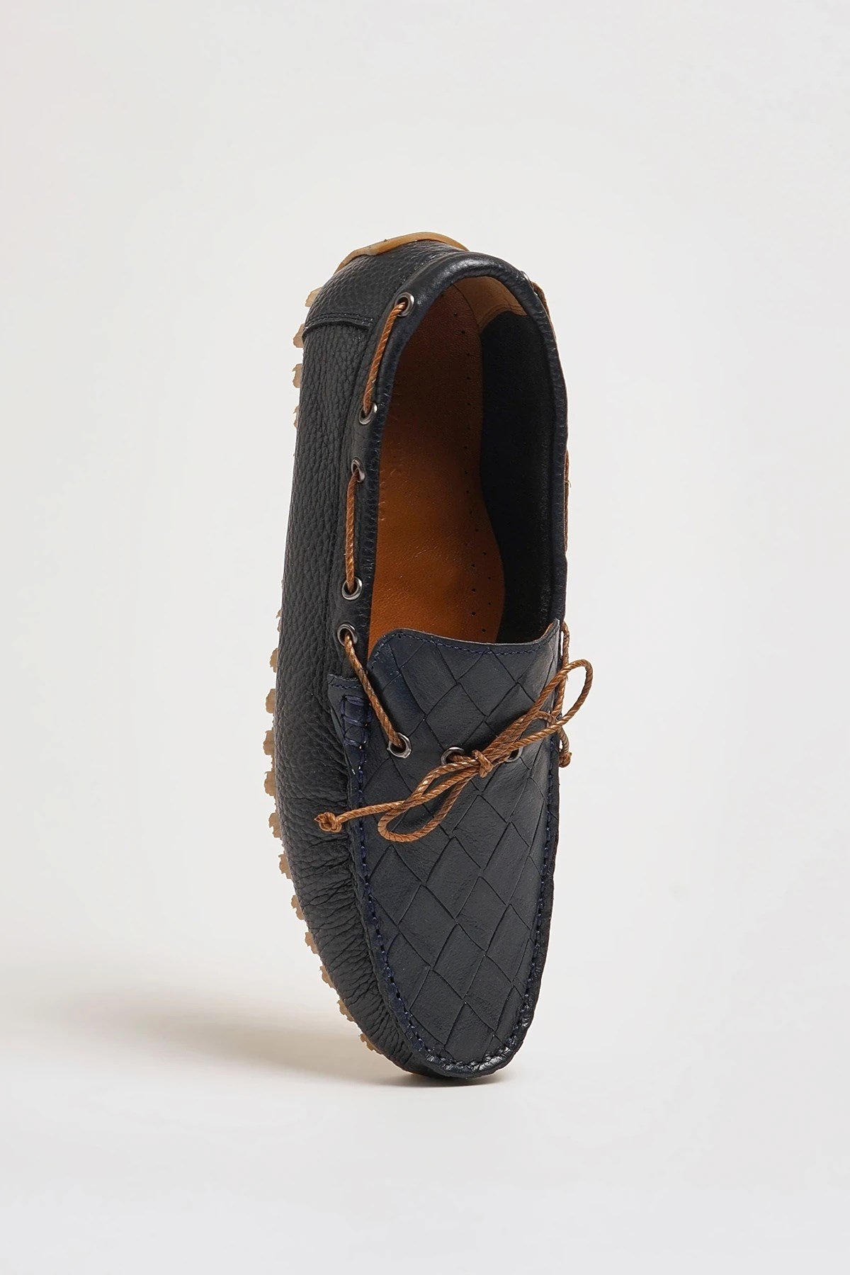 Levinson Model Hakiki Floater Deri Kauçuk Taban Loafer Ayakkabı - LACİVERT