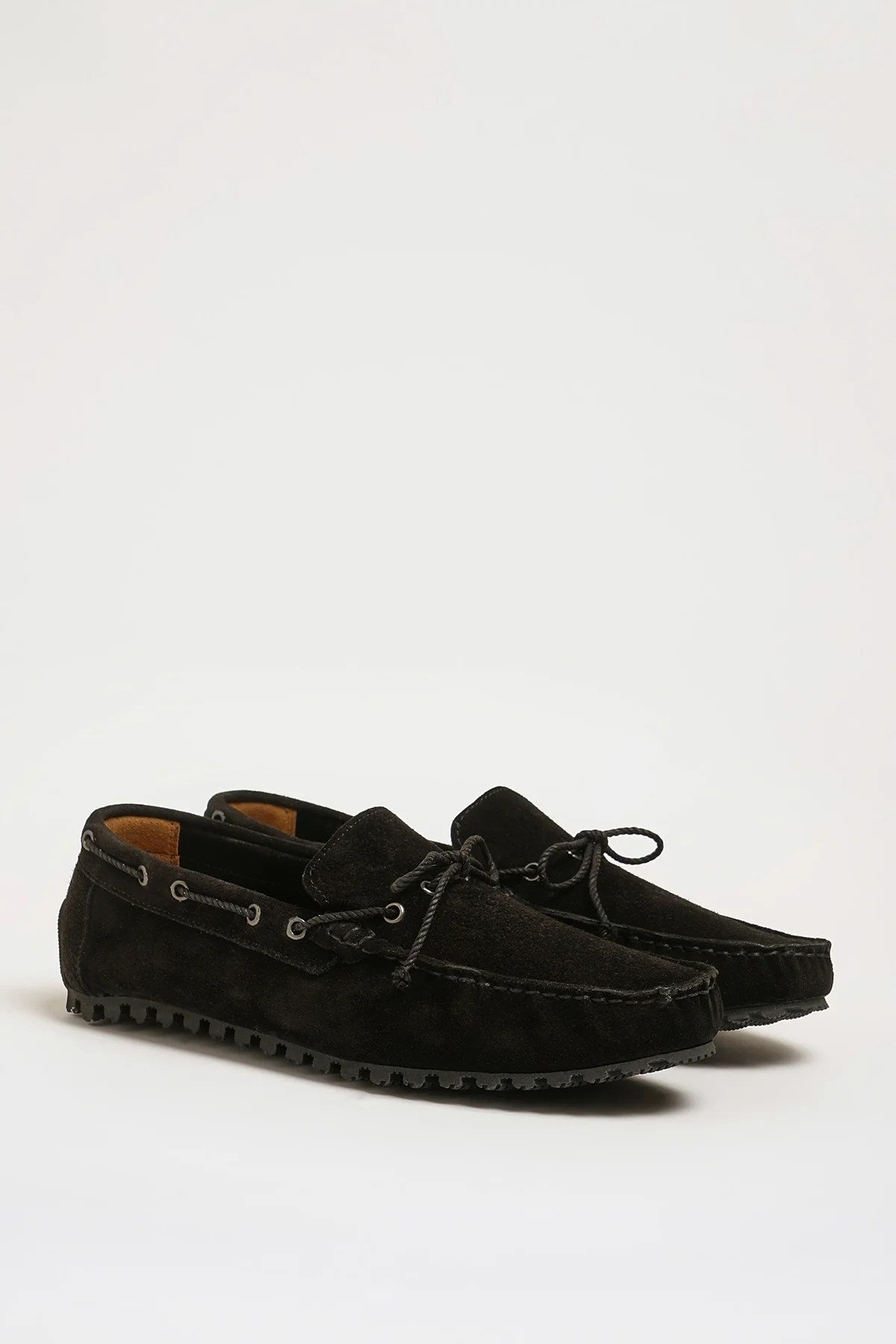 Levinson V2 Model Hakiki Süet Deri Kauçuk Taban Loafer Ayakkabı - SİYAH