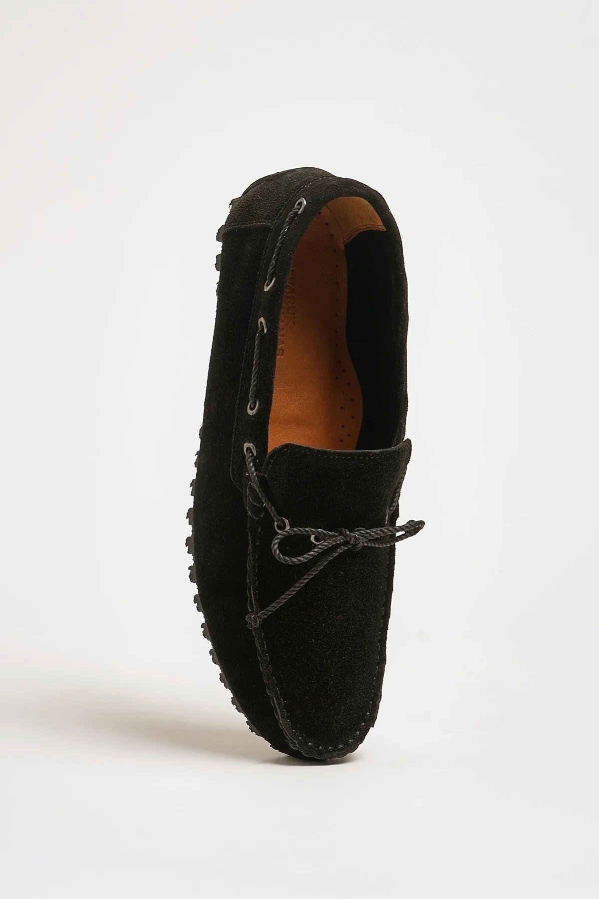 Levinson V2 Model Hakiki Süet Deri Kauçuk Taban Loafer Ayakkabı - SİYAH