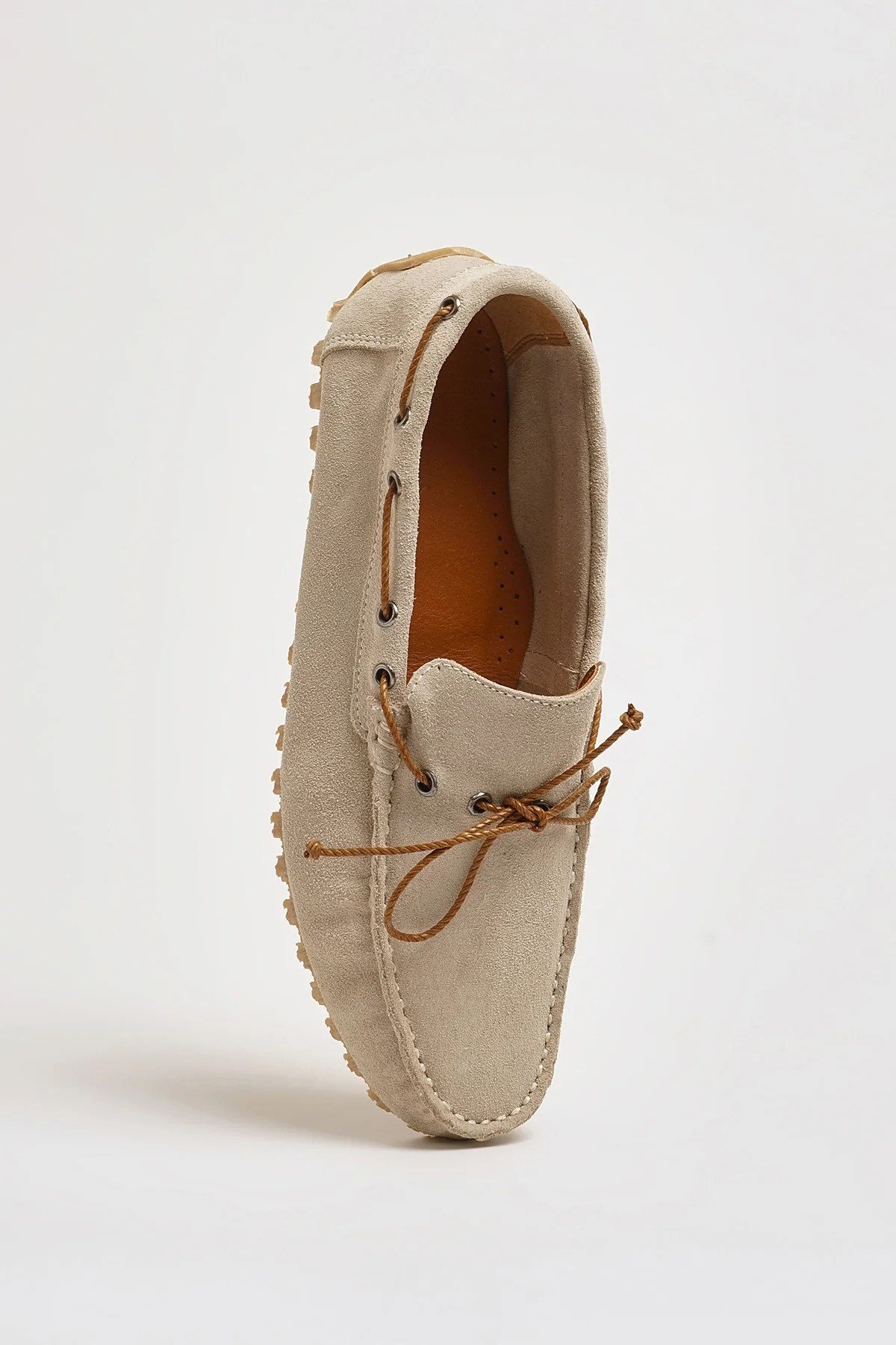Levinson V2 Model Hakiki Süet Deri Kauçuk Taban Loafer Ayakkabı - BEJ