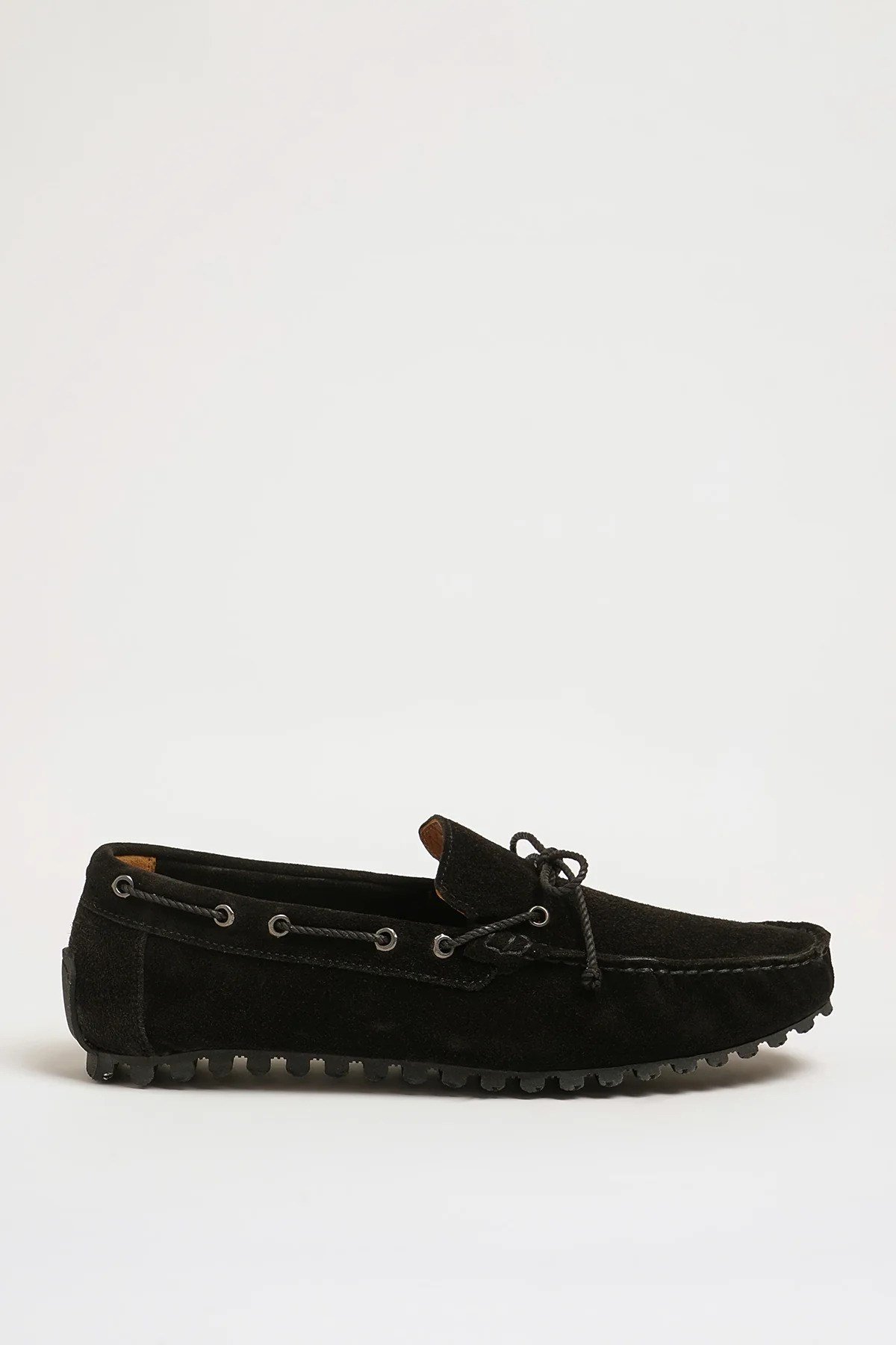 Levinson V2 Model Hakiki Süet Deri Kauçuk Taban Loafer Ayakkabı - SİYAH