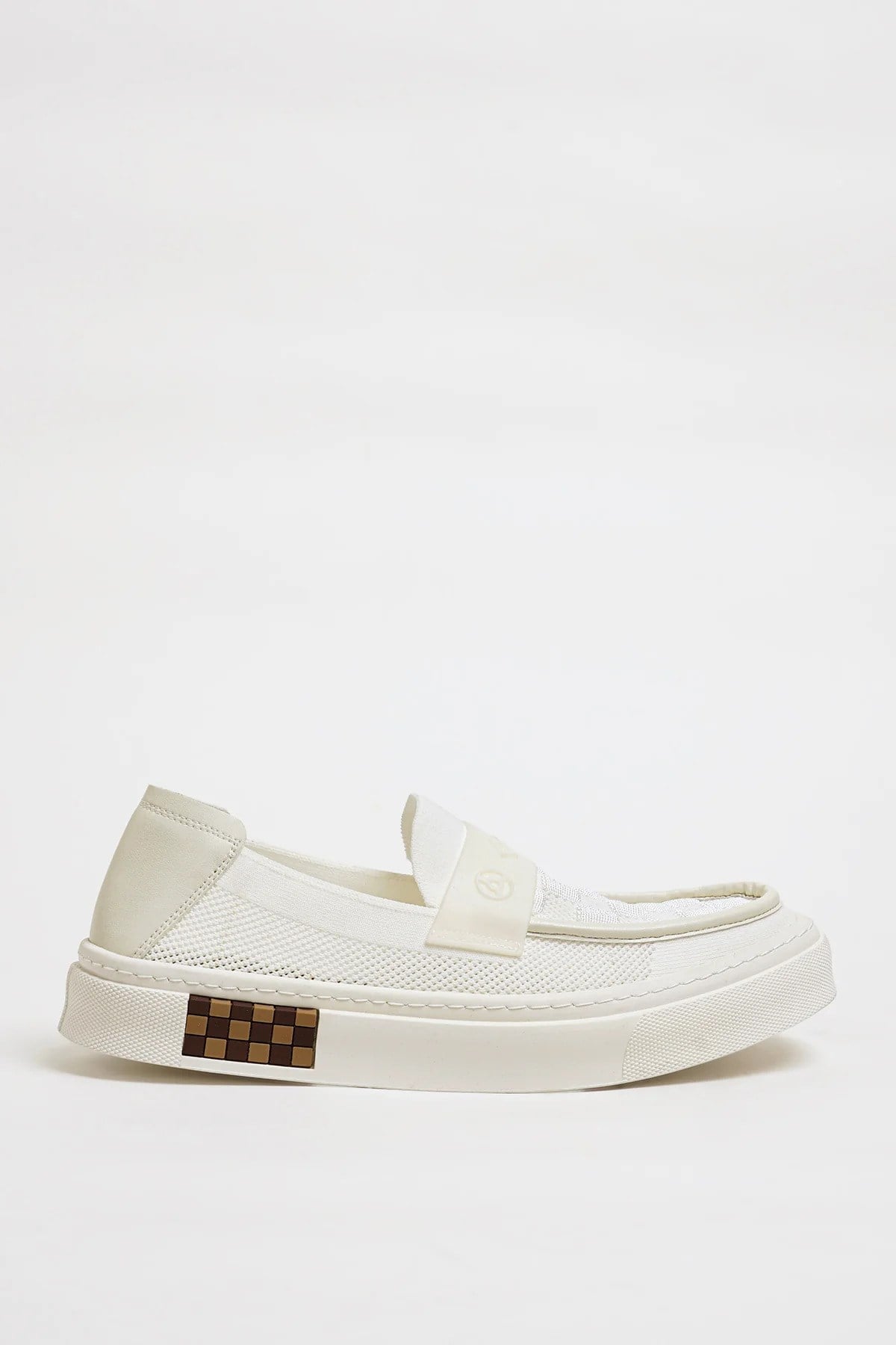 Luis Model Hakiki Örme Triko Kumaş İthal Taban Sneaker Ayakkabı - BEYAZ