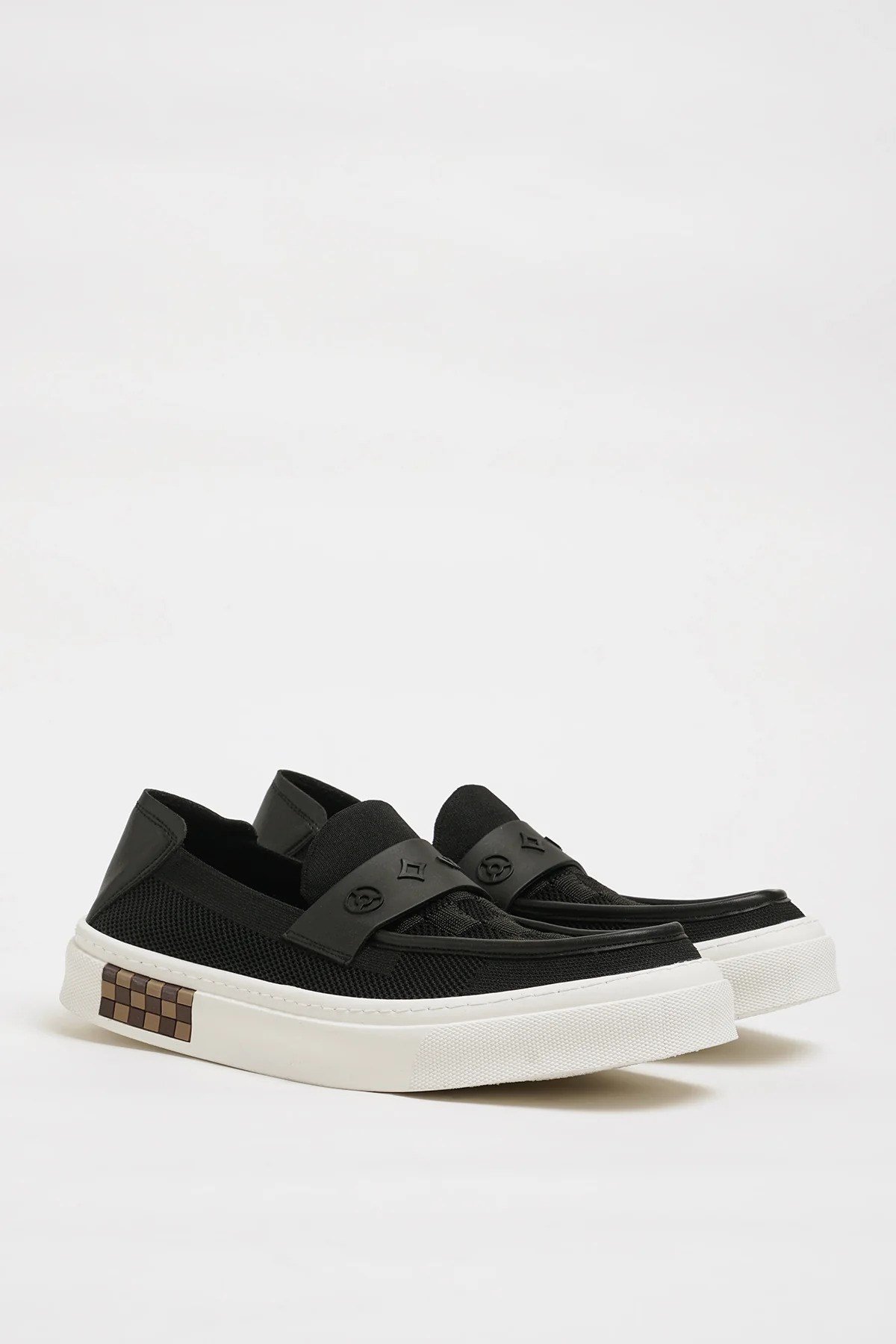 Luis Model Hakiki Örme Triko Kumaş İthal Taban Sneaker Ayakkabı - SİYAH