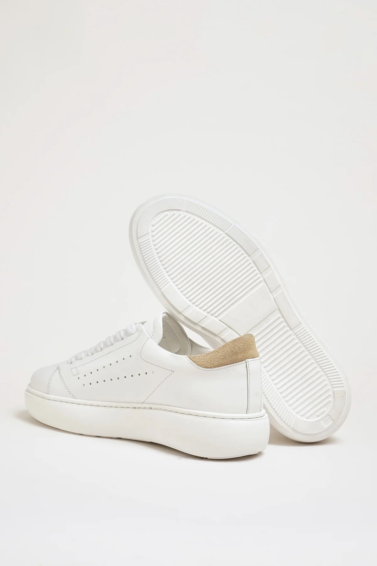 Marisa Model Hakiki Natural Deri Eva Taban Sneaker Ayakkabı - BEYAZ