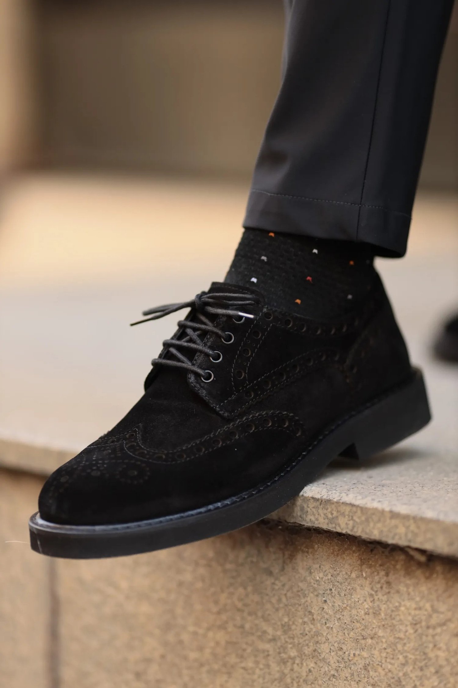 Michael Model Hakiki Süet Deri Eva Taban Casual Ayakkabı - SİYAH