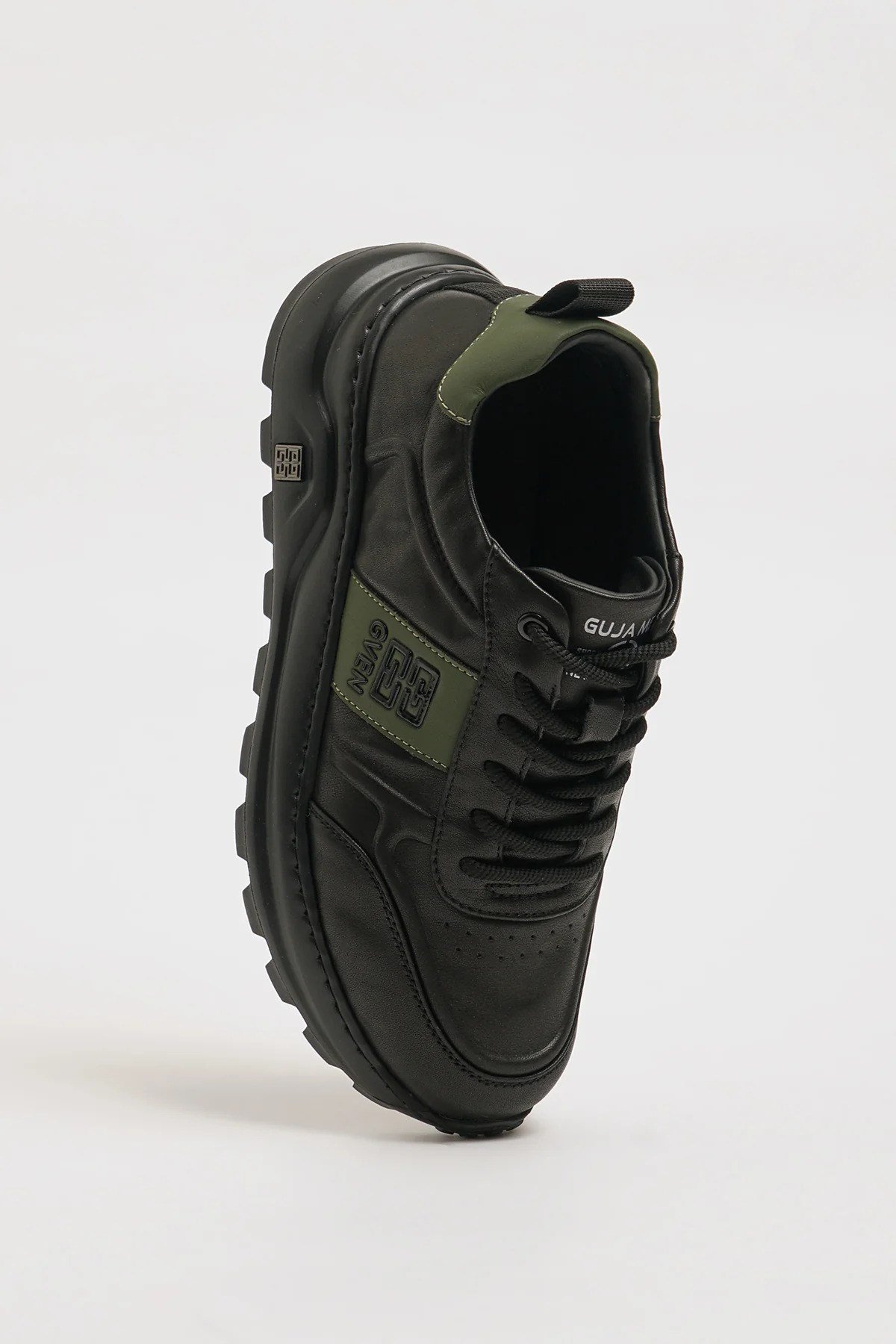 Milton Model İthal Taban Kombinasyonlu Deri Sneaker Ayakkabı - SİYAH
