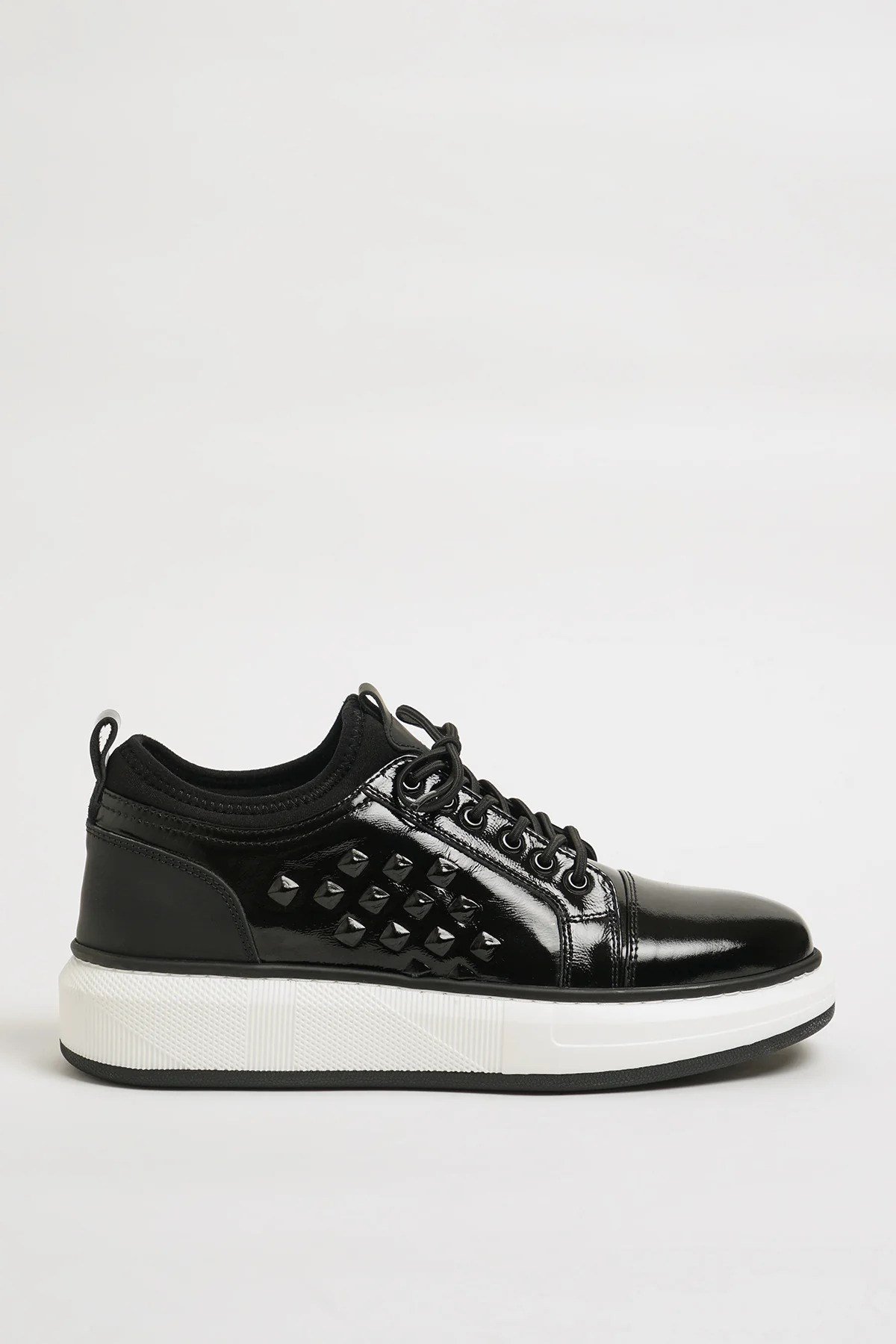 Nikolas Model İthal Taban Hakiki Deri Sneaker Ayakkabı - SİYAH