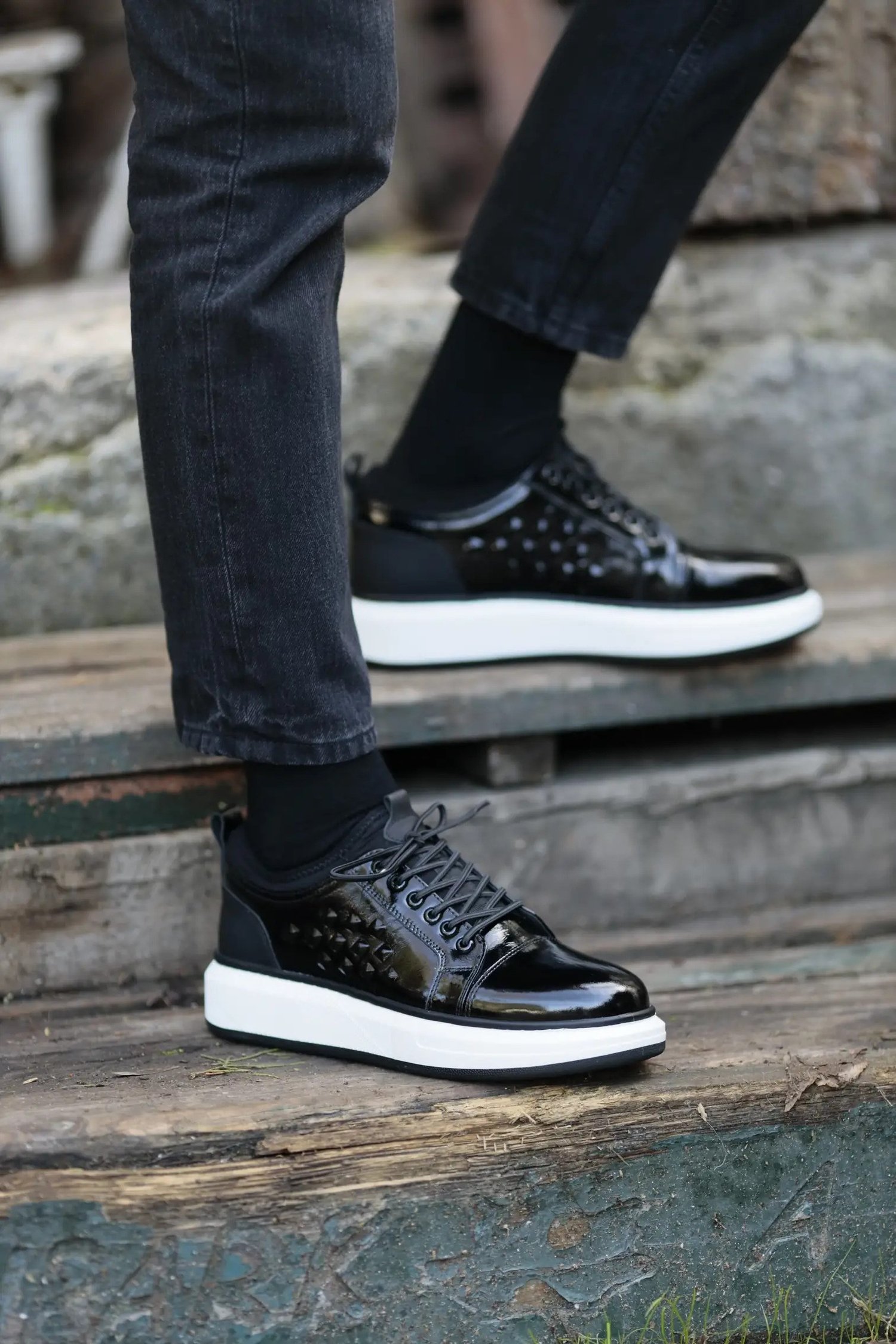 Nikolas Model İthal Taban Hakiki Deri Sneaker Ayakkabı - SİYAH