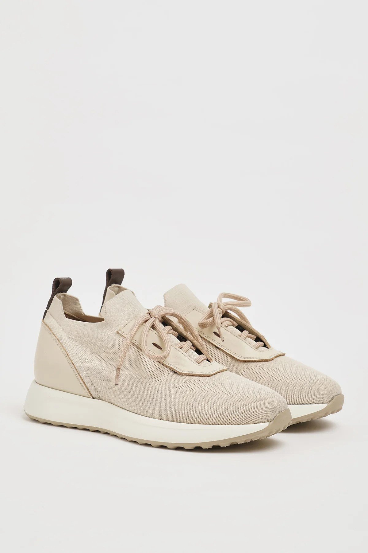 Omega Model Örme Triko Kumaş Eva Taban Sneaker Ayakkabı - BEJ