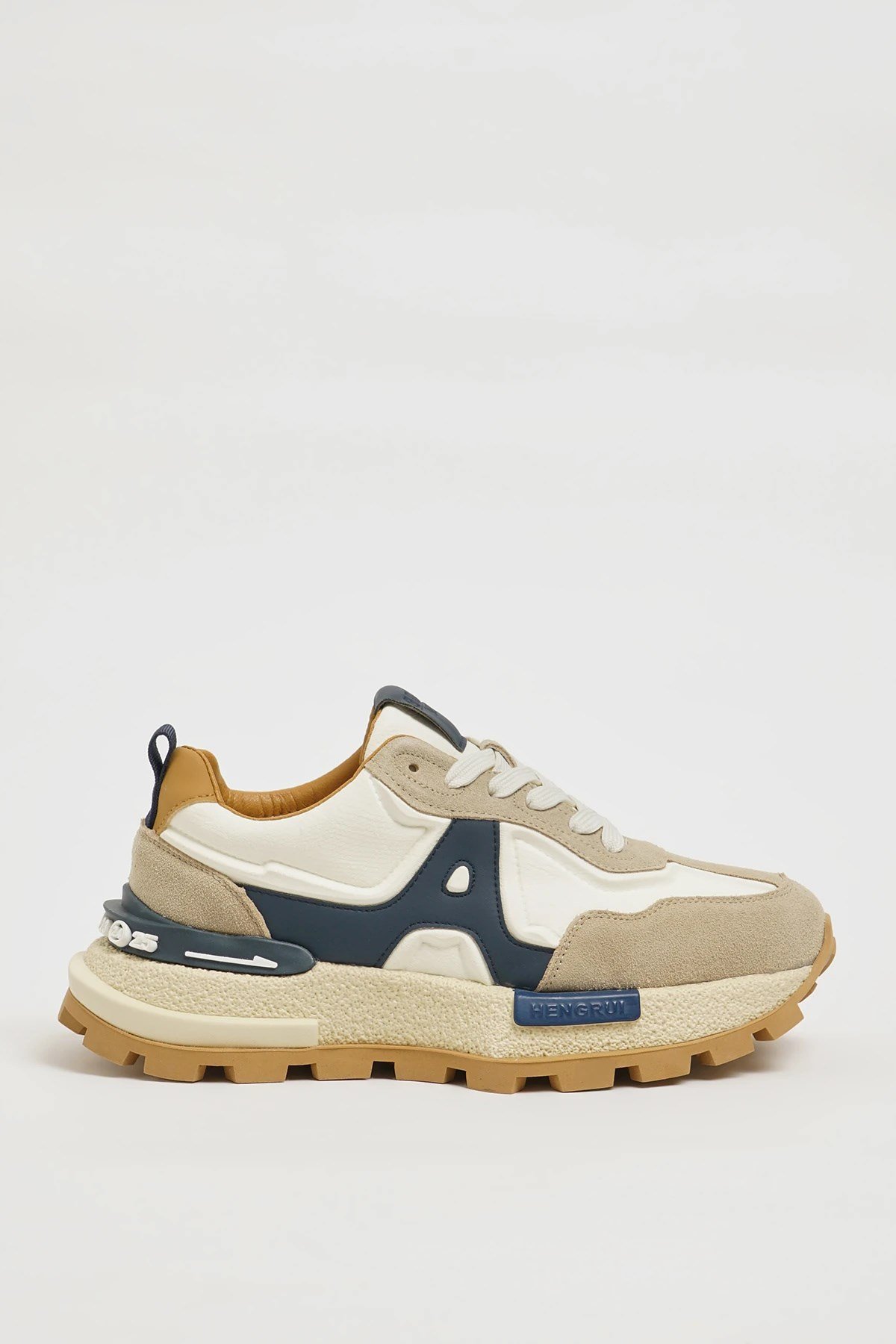 Oswin Model İthal Taban Kombinasyonlu Deri Sneaker Ayakkabı - BEYAZ
