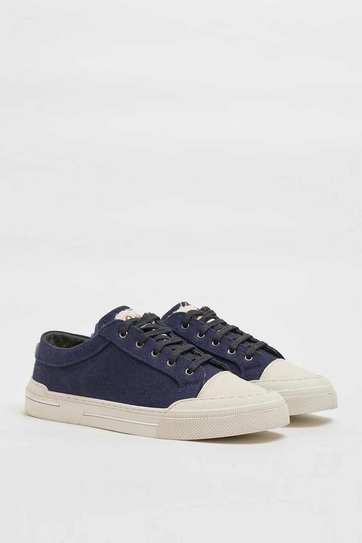 Ozzy Model Keten Kumaş Eva Taban Sneaker Ayakkabı - LACİVERT