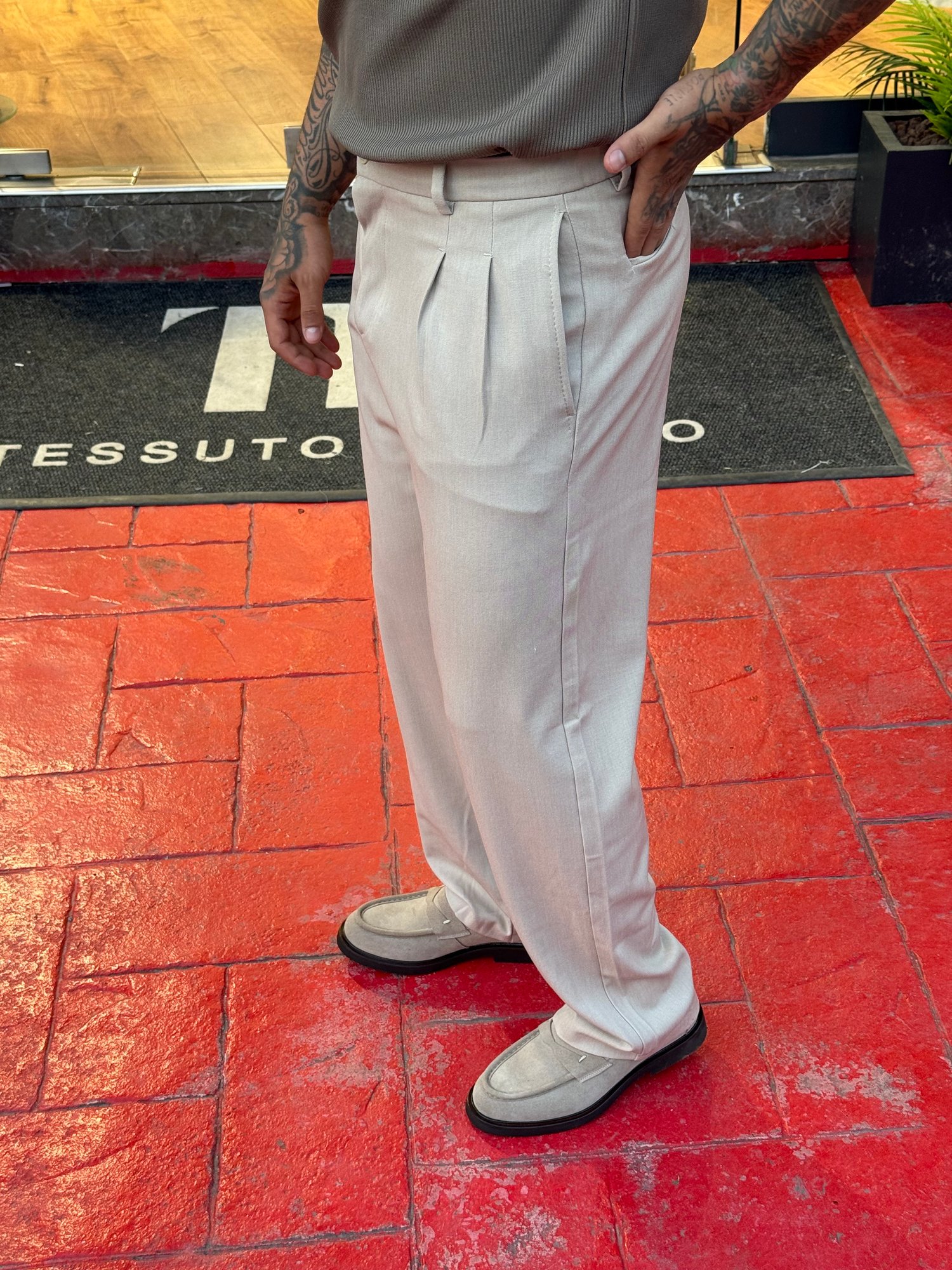 Rahat LUXURY BEJ PALAZZO PANTALON