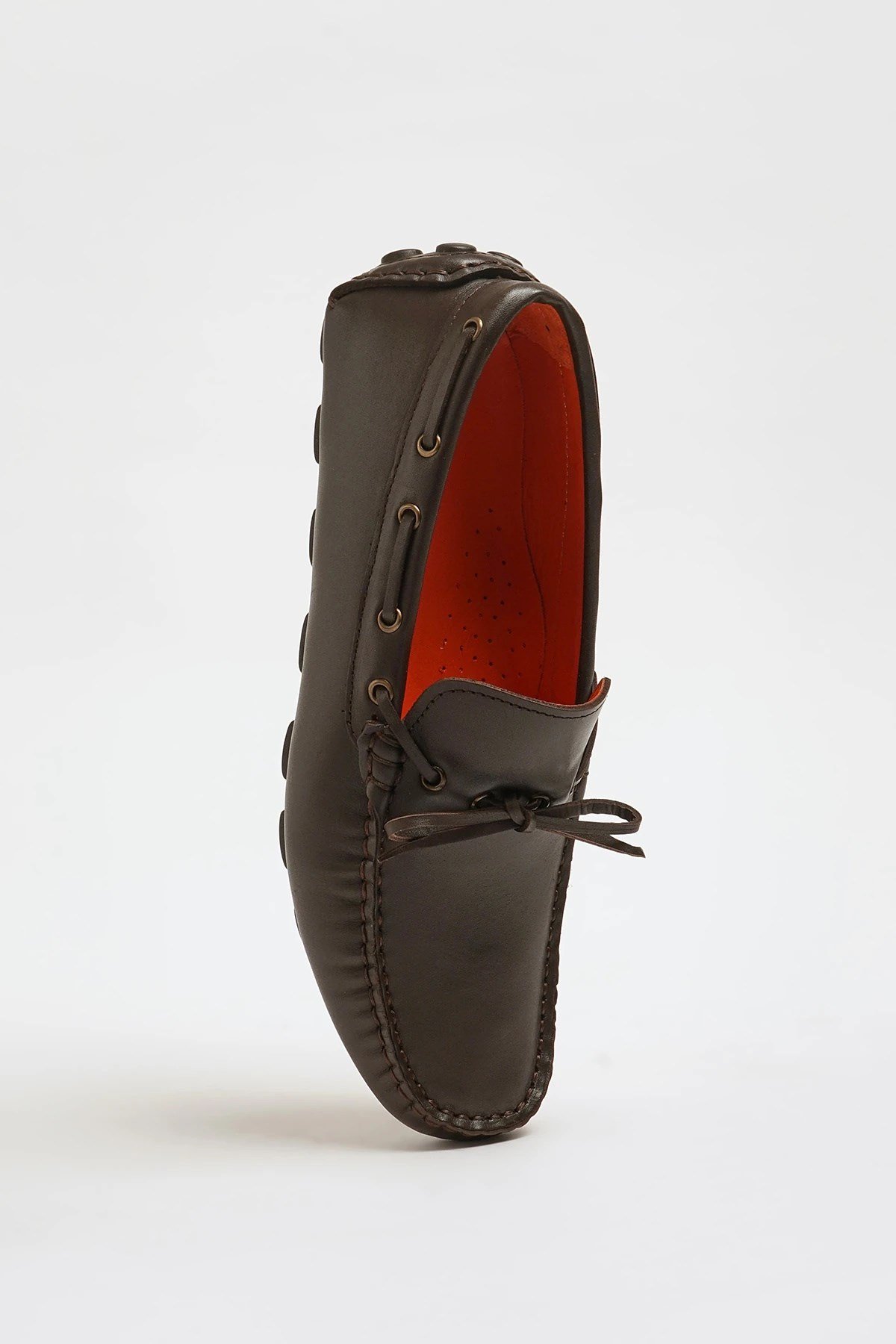 Rock Model Kauçuk Taban Natural Deri Loafer Ayakkabı - KAHVERENGİ